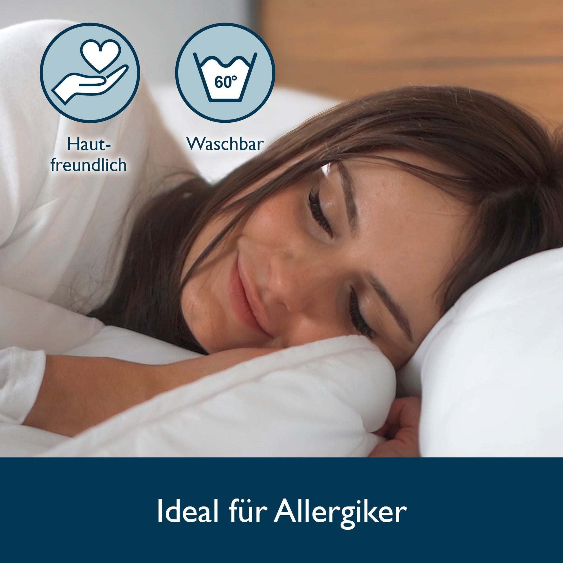 Hautfreundliches und waschbares Beautissu BeauNuit UK Mikrofaser Kopfkissen, ideal für Allergiker.