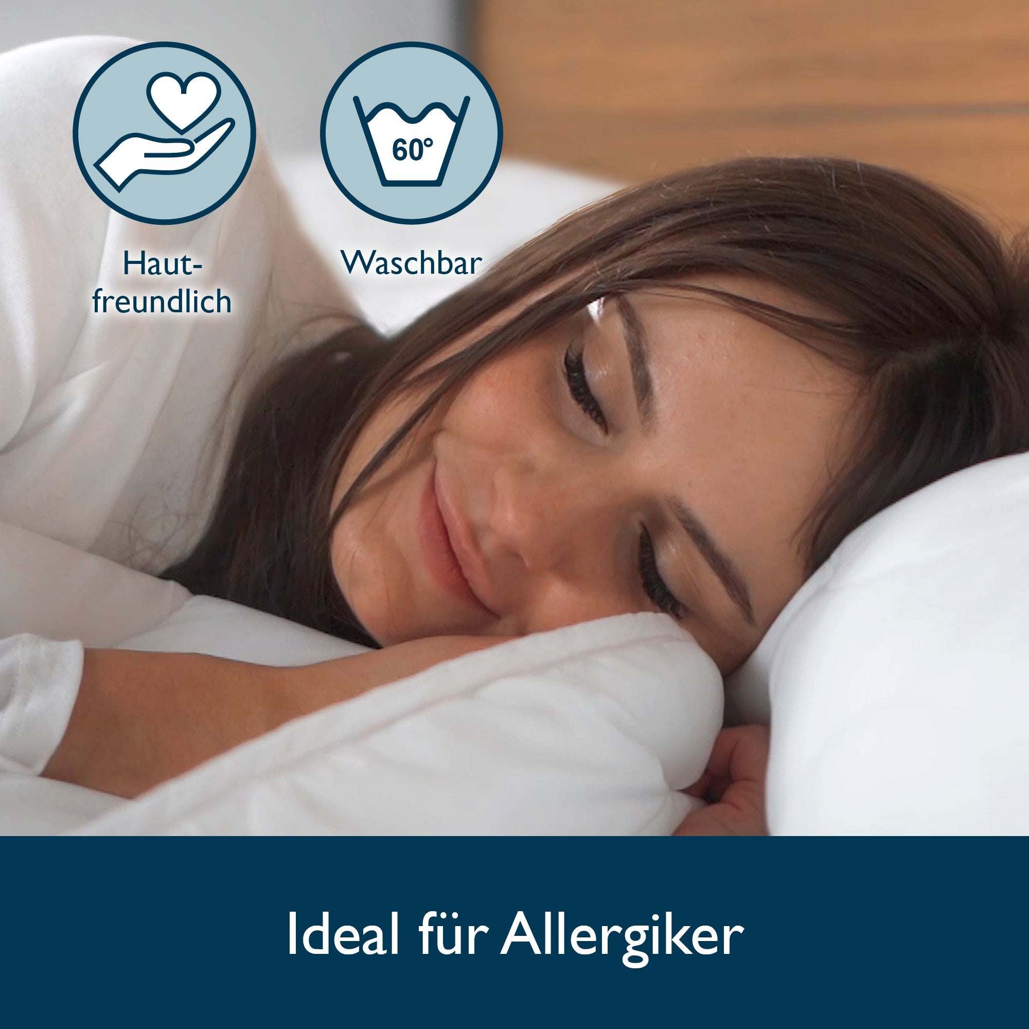 Hautfreundliches und waschbares Beautissu BeauNuit UK Mikrofaser Kopfkissen, ideal für Allergiker.