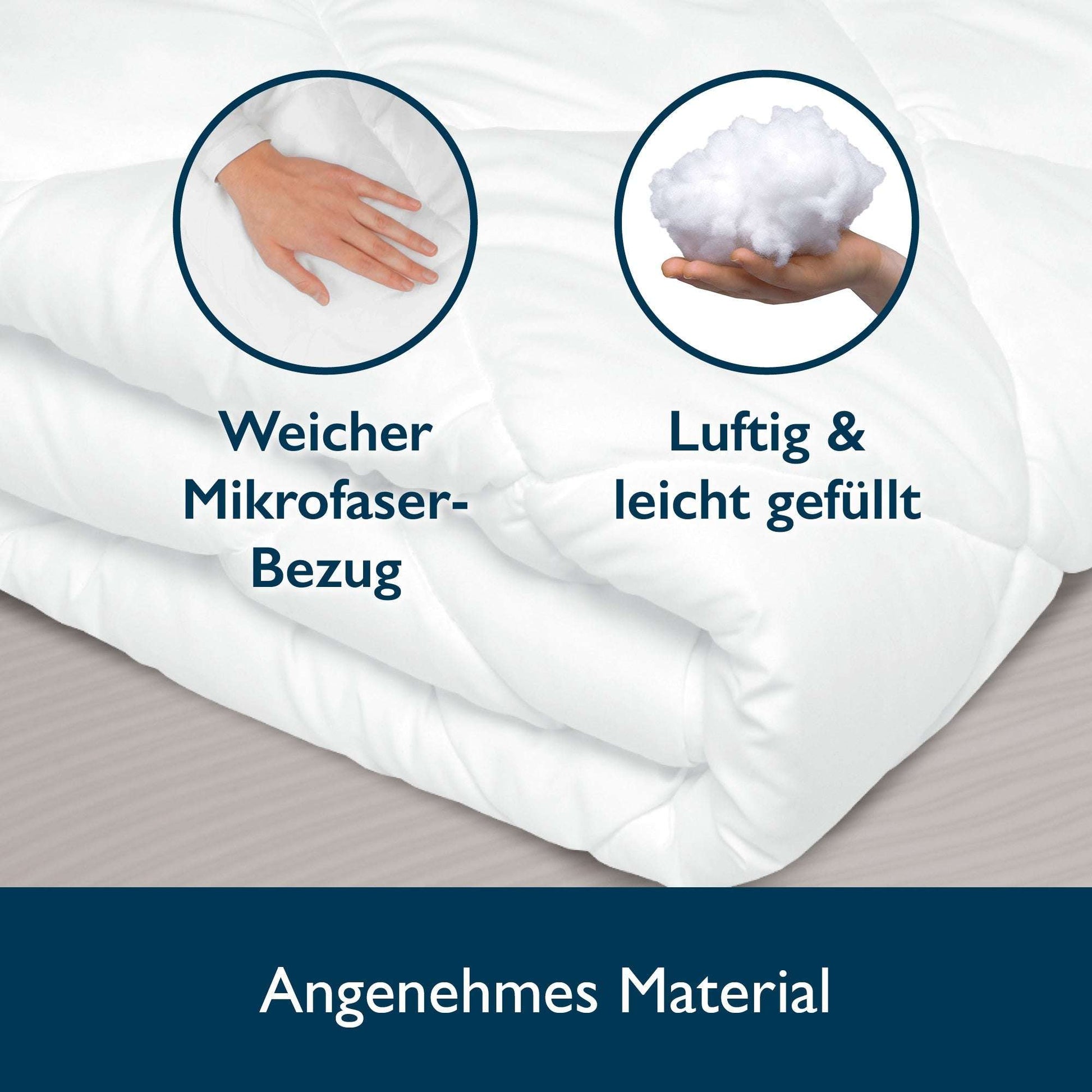 Beautissu BeauNuit MD Bettdecke mit Mikrofasermaterial und leichter Füllung, geeignet für Allergiker.