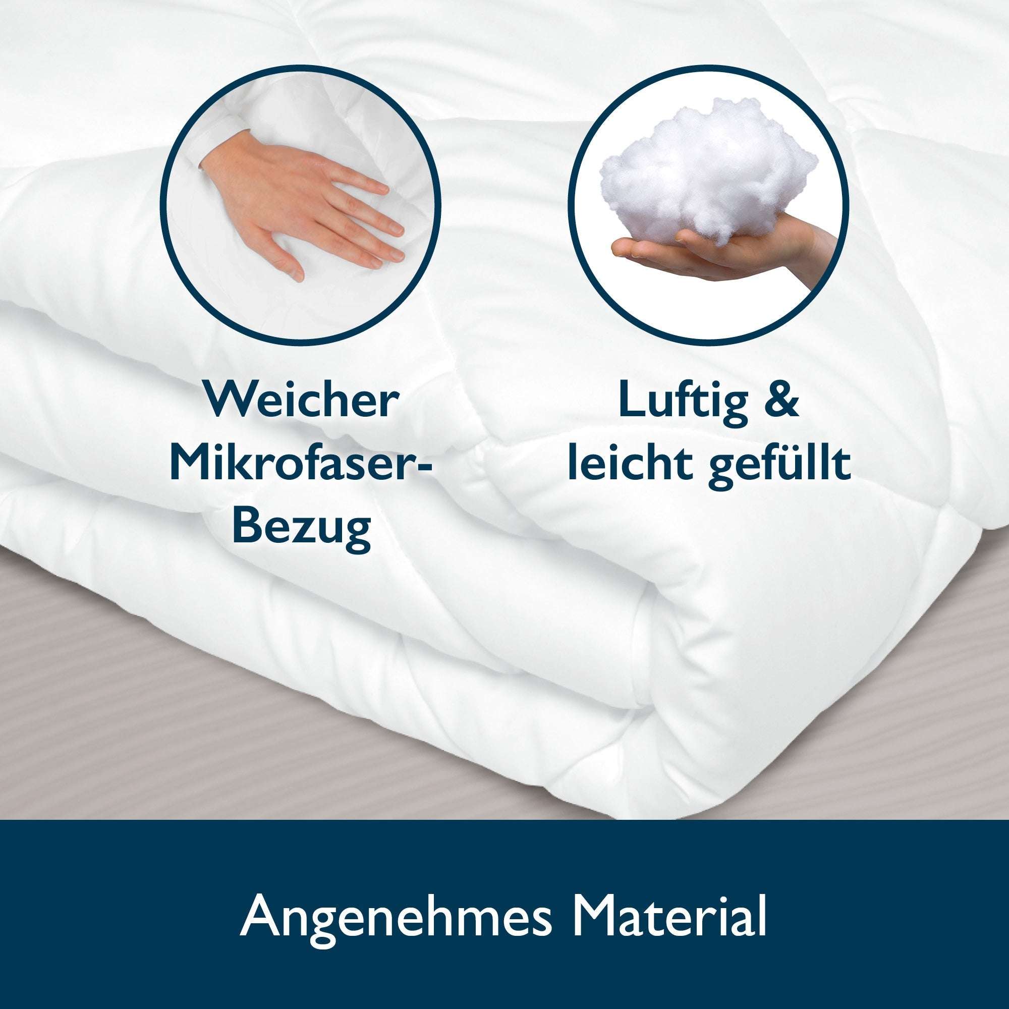 Beautissu BeauNuit MD Bettdecke mit Mikrofasermaterial und leichter Füllung, geeignet für Allergiker.