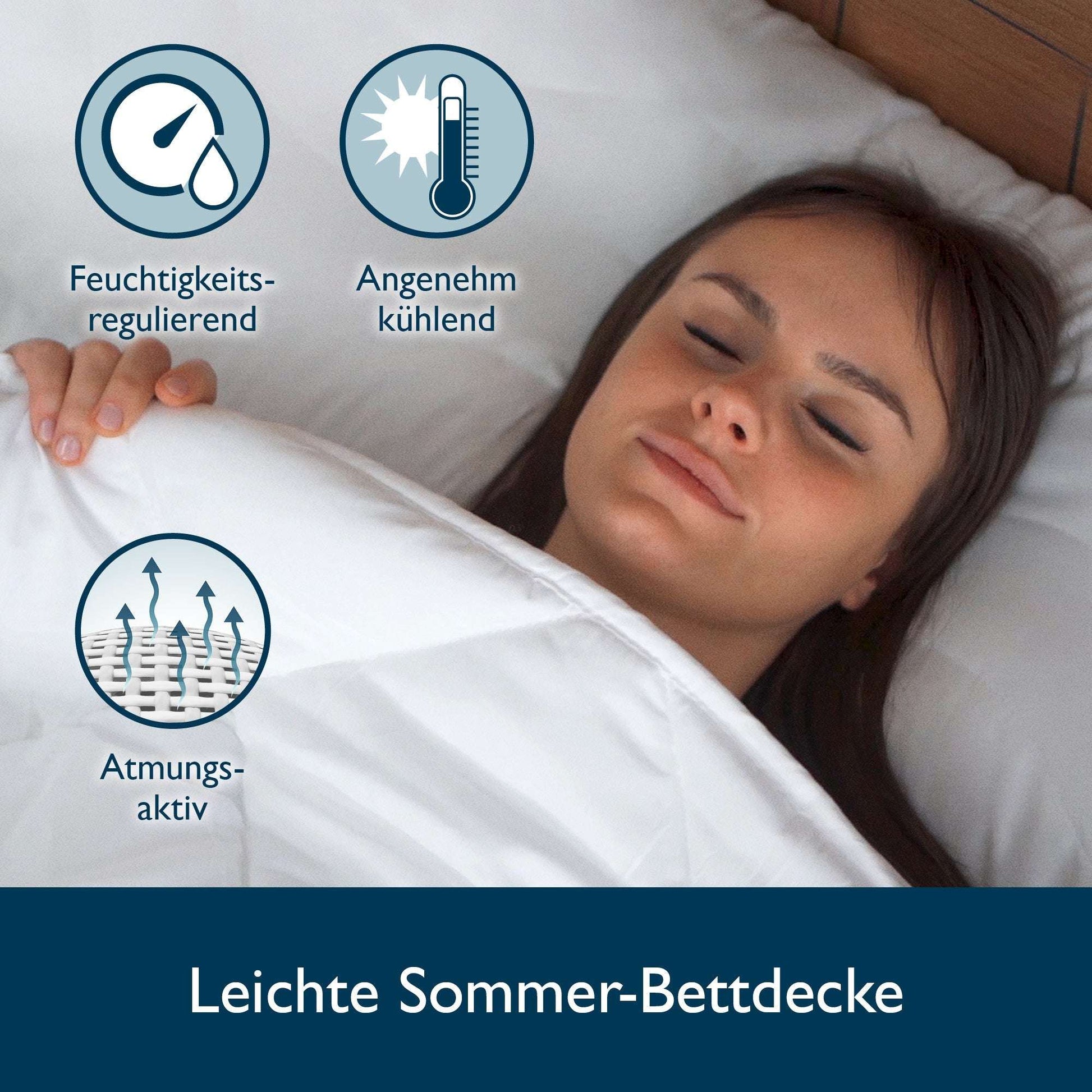 Lightweight, breathable summer duvet from Beautissu BeauNuit SD with moisture-regulating properties for a restful sleep.