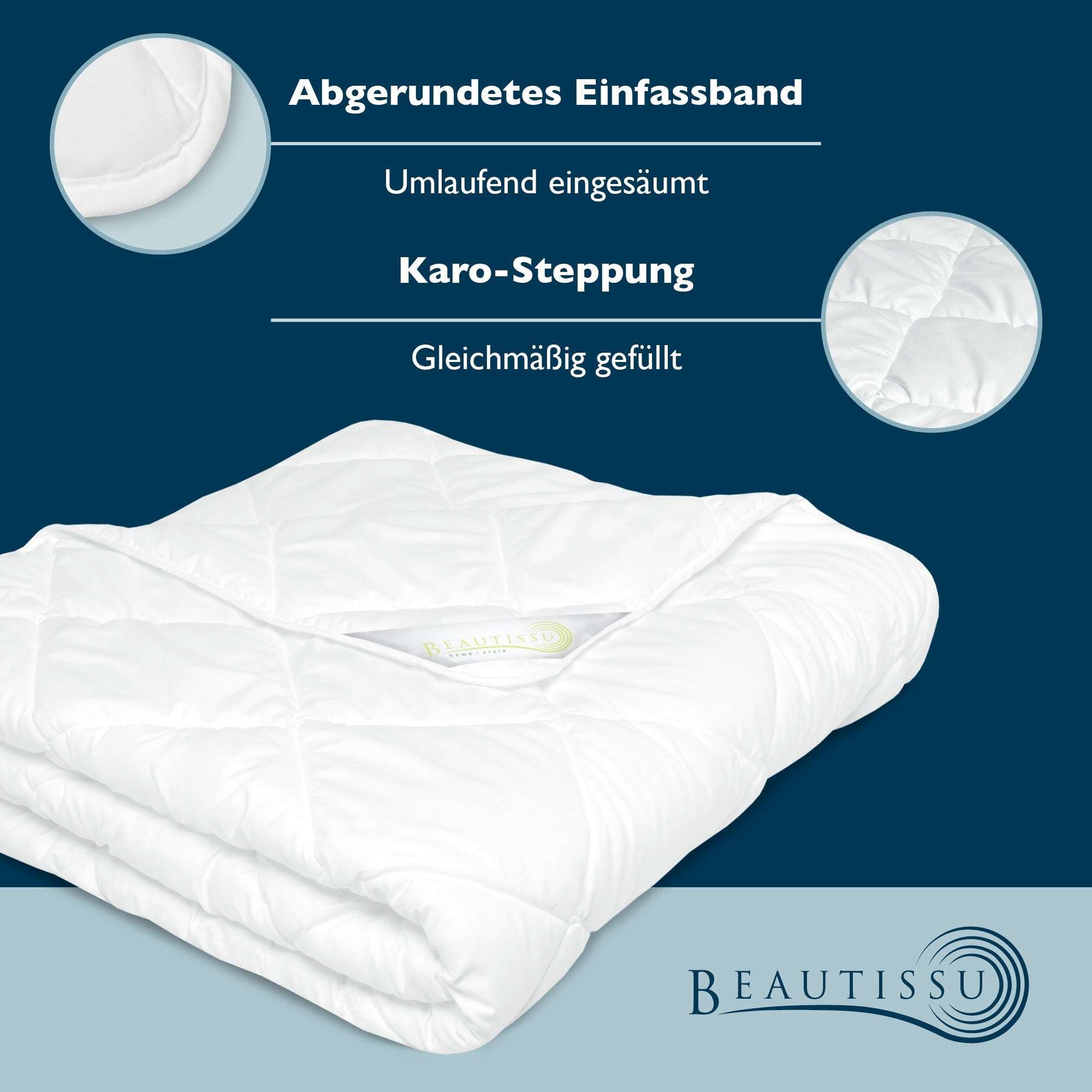 Beautissu BeauNuit SD Sommerdecke mit Karosteppung und OEKO-TEX Zertifikat.