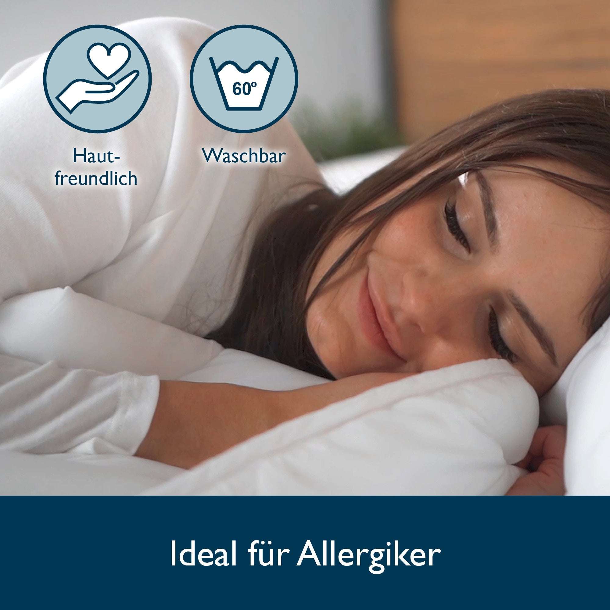 Beautissu BeauNuit SD Bettdecke, hautfreundlich und waschbar, ideal für Allergiker.