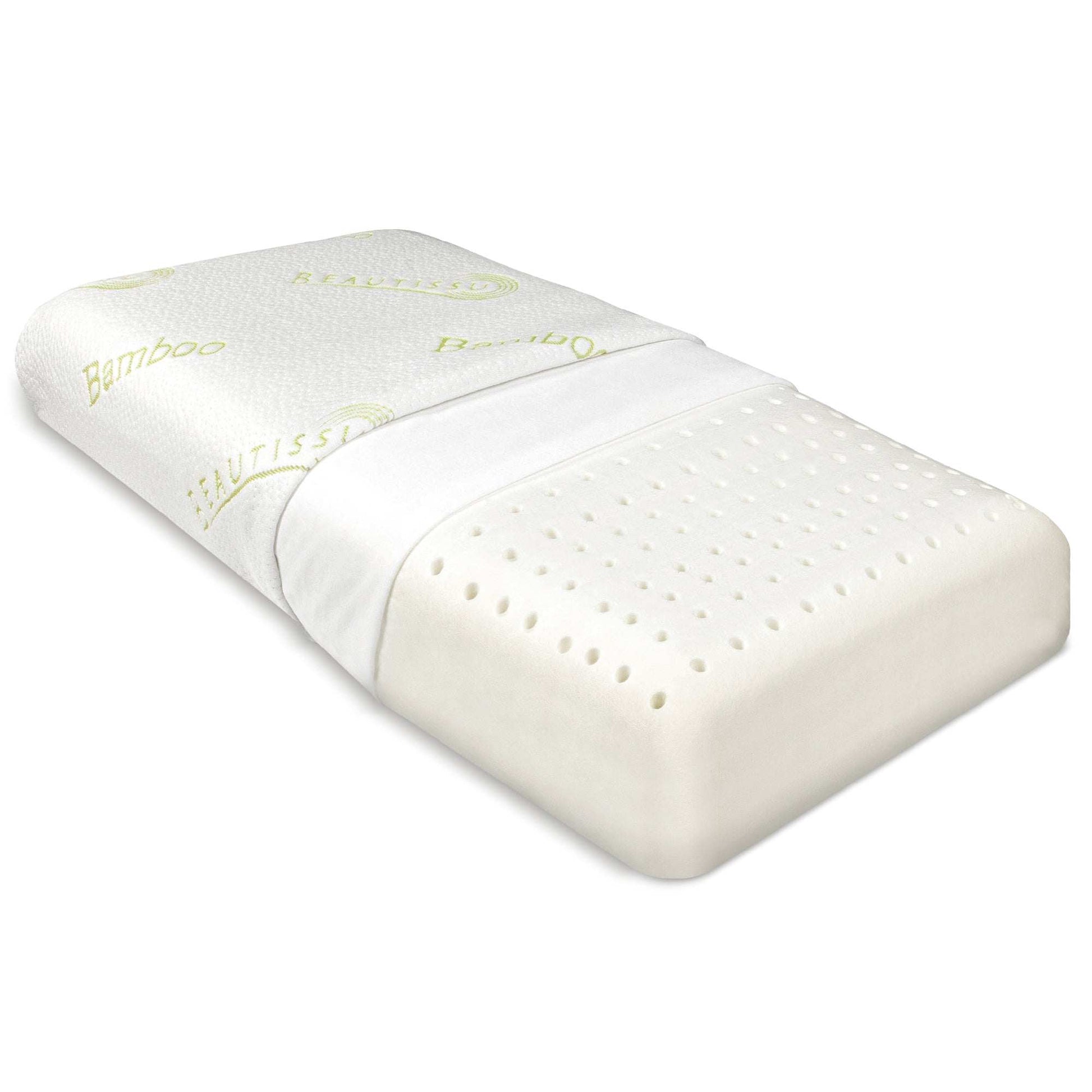 Beautissu Kissen Memory Foam BeauErgo with bamboo cover and Air Flow ventilation holes.