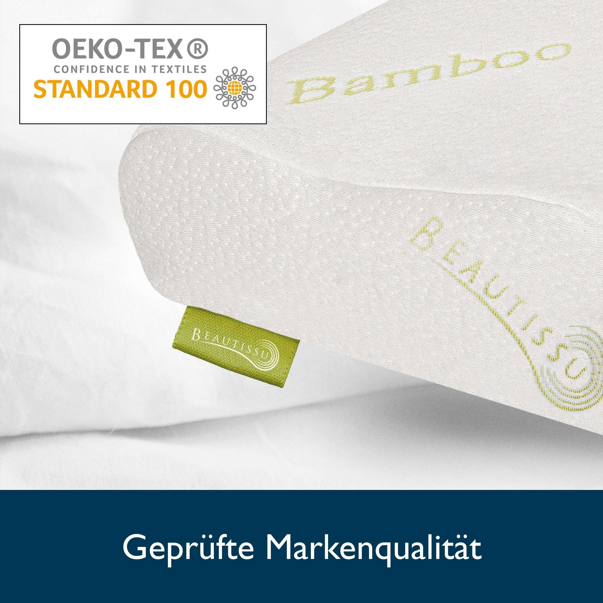 Beautissu Kissen Memory Foam BeauErgo FK, bamboo cover, ergonomic support pillow, OEKO-TEX certified.