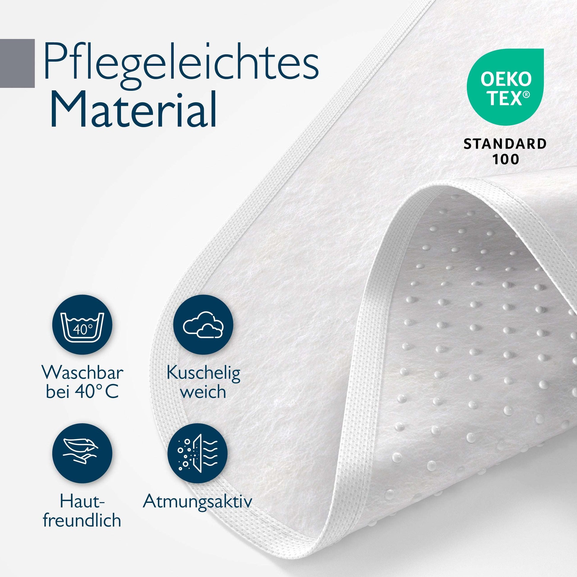 Beautissu Matratzenschutz Unterlage, wasserdicht, rutschfest, Oeko-Tex zertifiziert, pflegeleichtes Material.