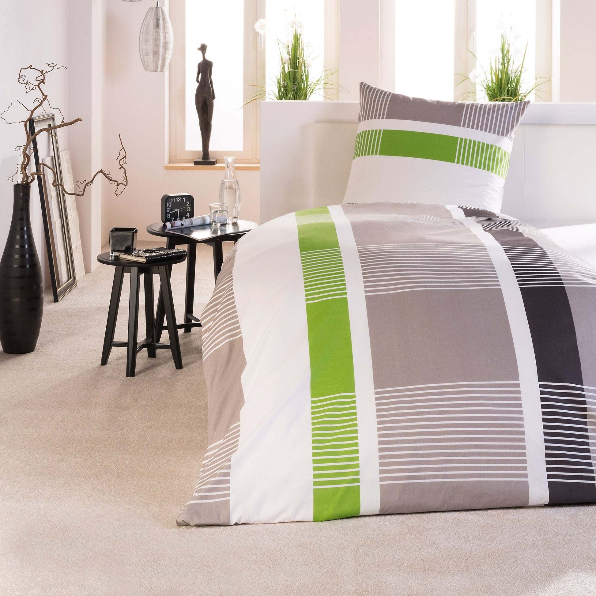 2er Set Bettwäsche, 100% Baumwolle, Renforcé, 135x200cm und 80x80cm Kissenbezug, temperaturausgleichend, OEKO-TEX zertifiziert.