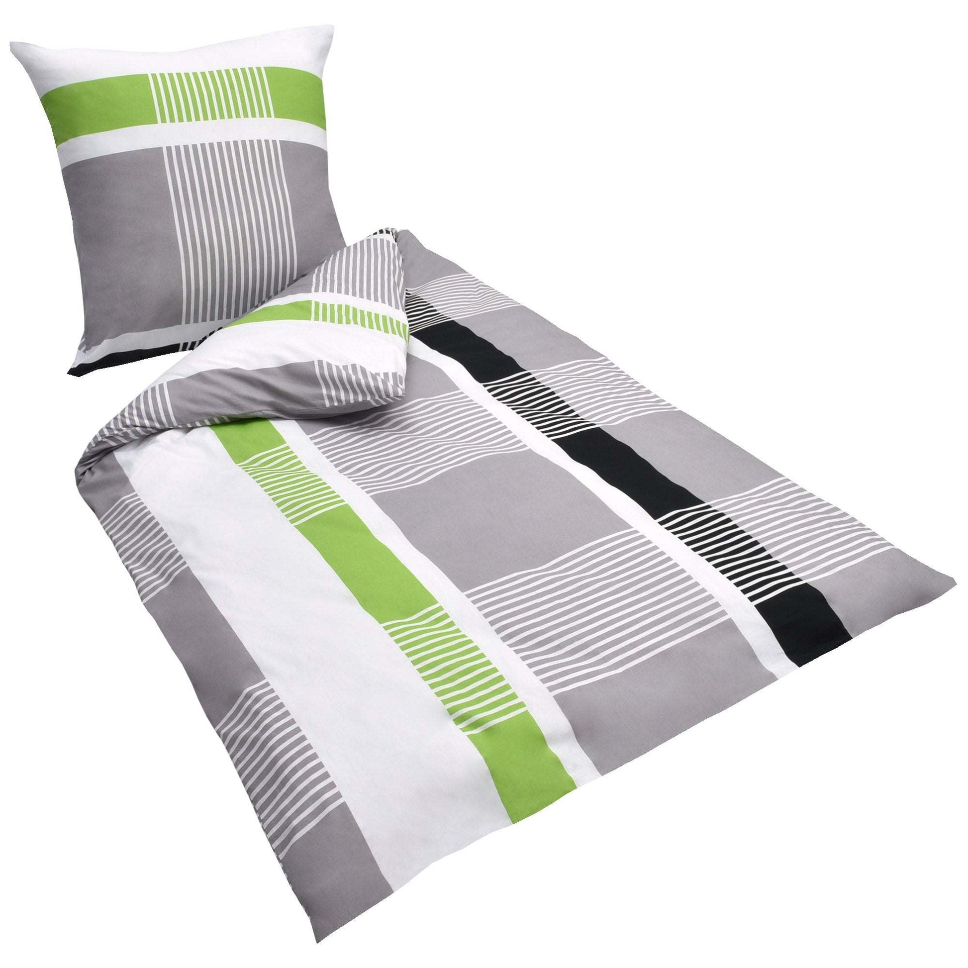 2er Set Beautissu Renforcé Bettwäsche 135x200cm with Kissenbezug 80x80cm, temperature-regulating, 100% Baumwolle, OEKO-TEX certified, with zipper.