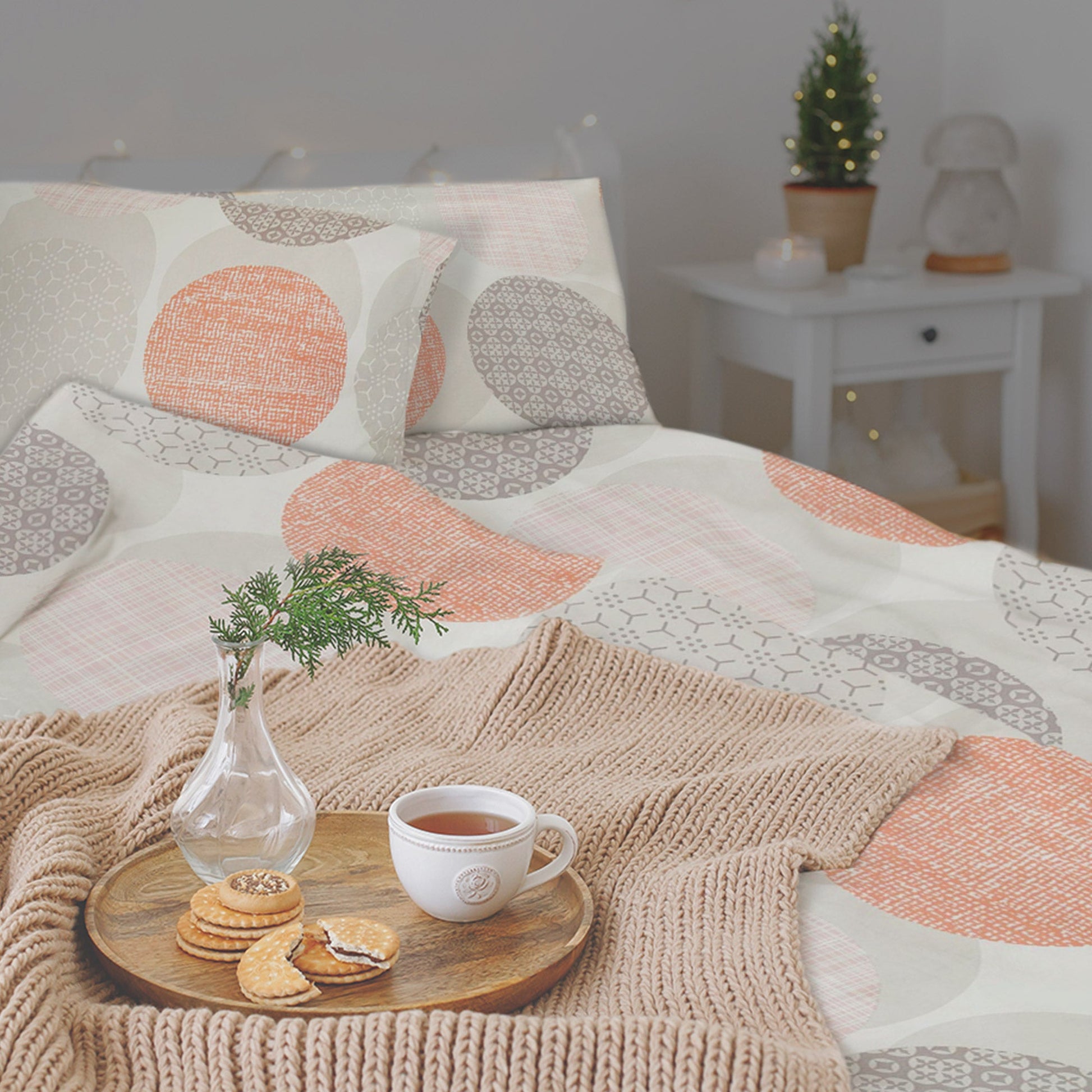 2er Set Biber Bettwäsche 135x200cm/155x220cm with 80x80cm Kissenbezug, 100% Baumwolle, OEKO TEX certified, temperature-balancing bed linen.
