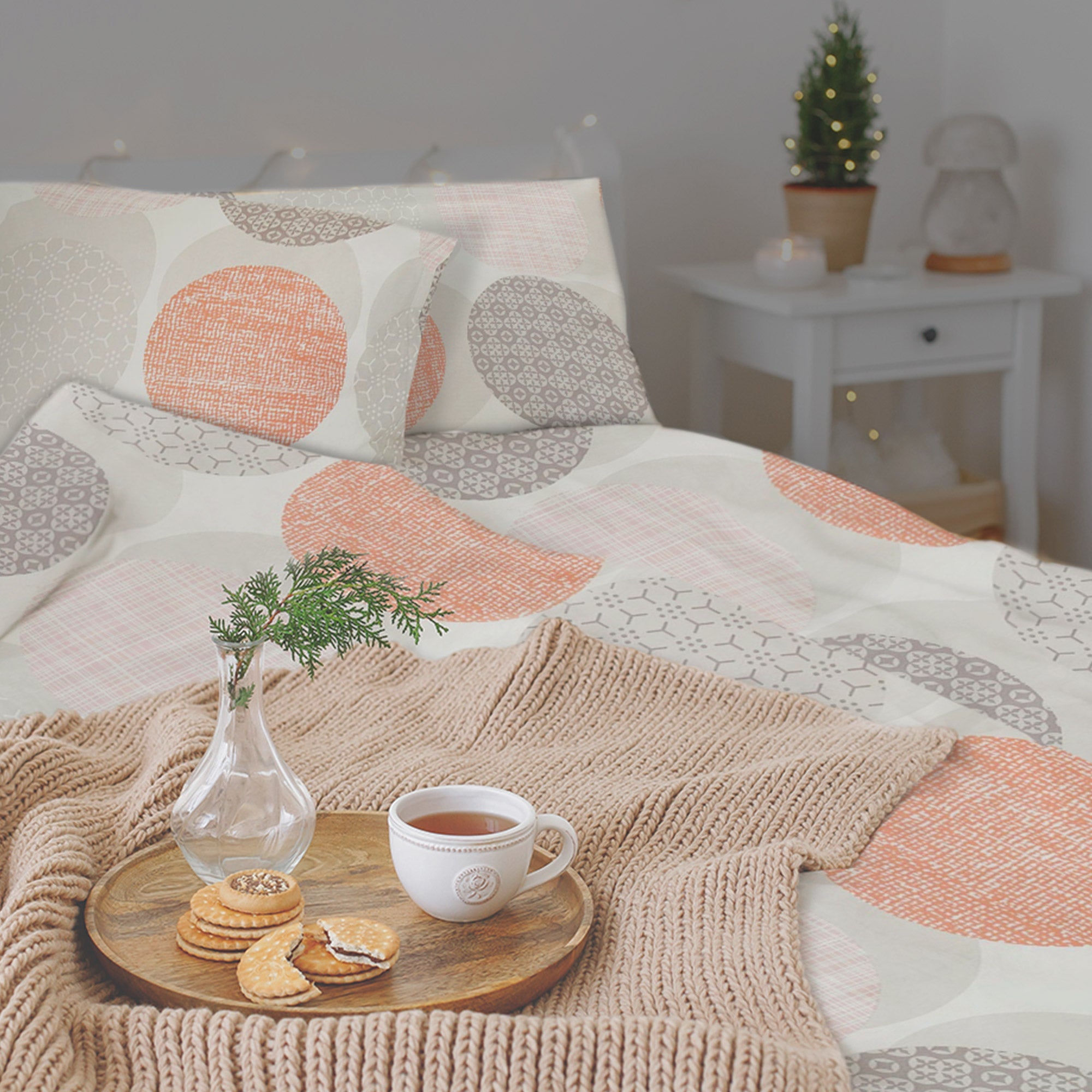 2er Set Biber Bettwäsche 135x200cm/155x220cm with 80x80cm Kissenbezug, 100% Baumwolle, OEKO TEX certified, temperature-balancing bed linen.