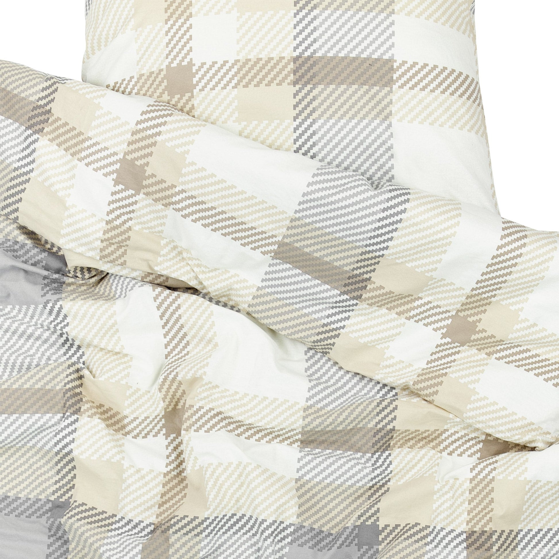 2er Set Biber Bettwäsche 135x200cm/155x220cm with pillow cover 80x80cm, soft cotton, plaid design.