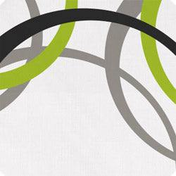 Beautissu Renforcé Bettwäsche Set with abstract circle pattern in green, grey, and black.