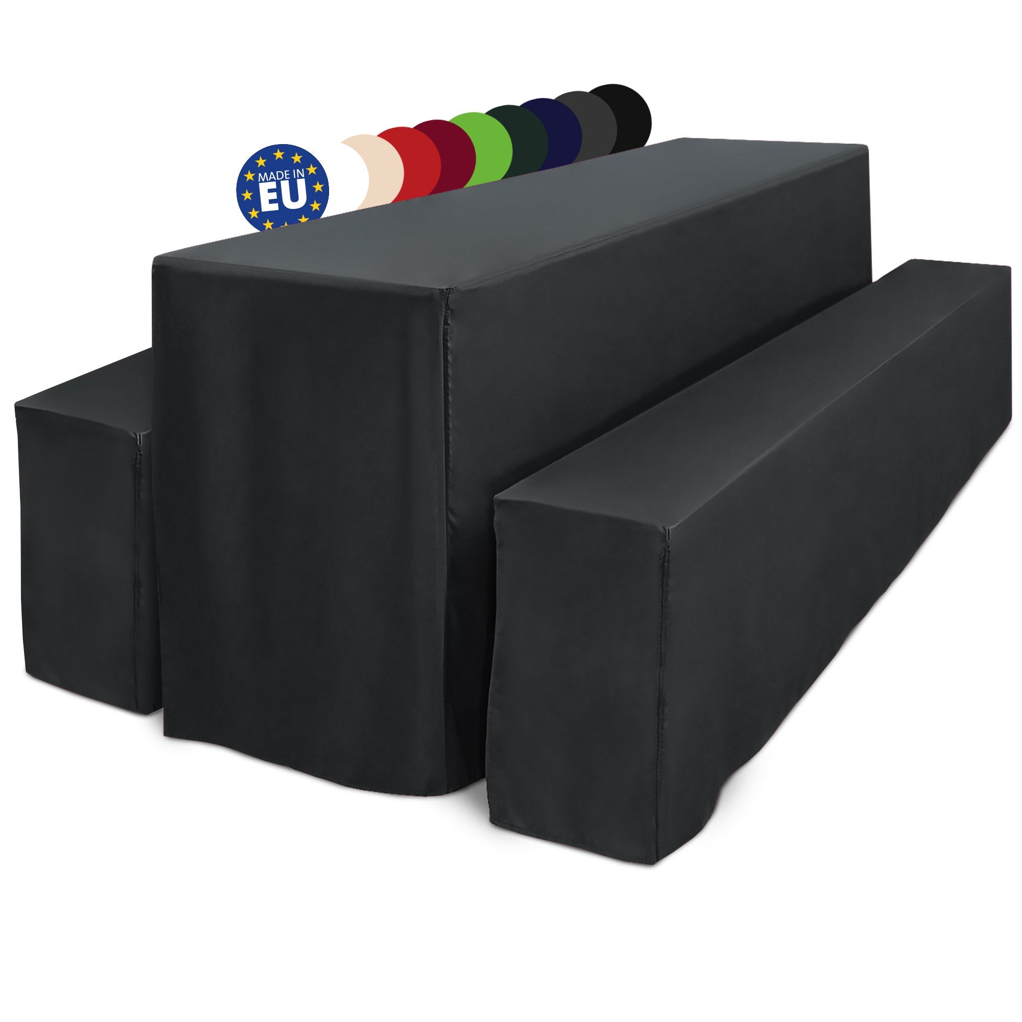 3er Set Beautissu Biertischhusse für Festzeltgarnitur, elegante Hussen passgenau für 50x220cm und 70x220cm Tische, ideal für Gartenpartys und Events, pflegeleichtes Polyester.