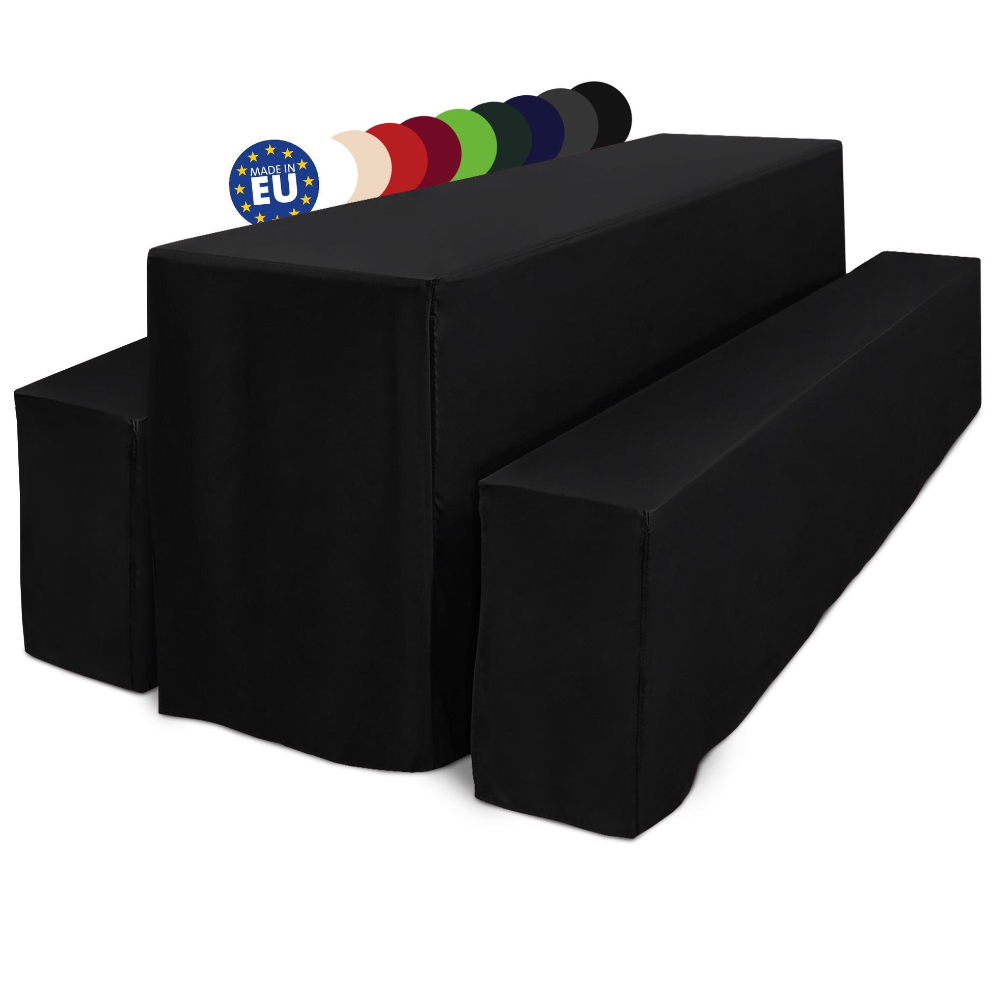 3er Set Beautissu Biertischhusse, elegant table covers for festivity decor, suitable for 50x220cm and 70x220cm tables.
