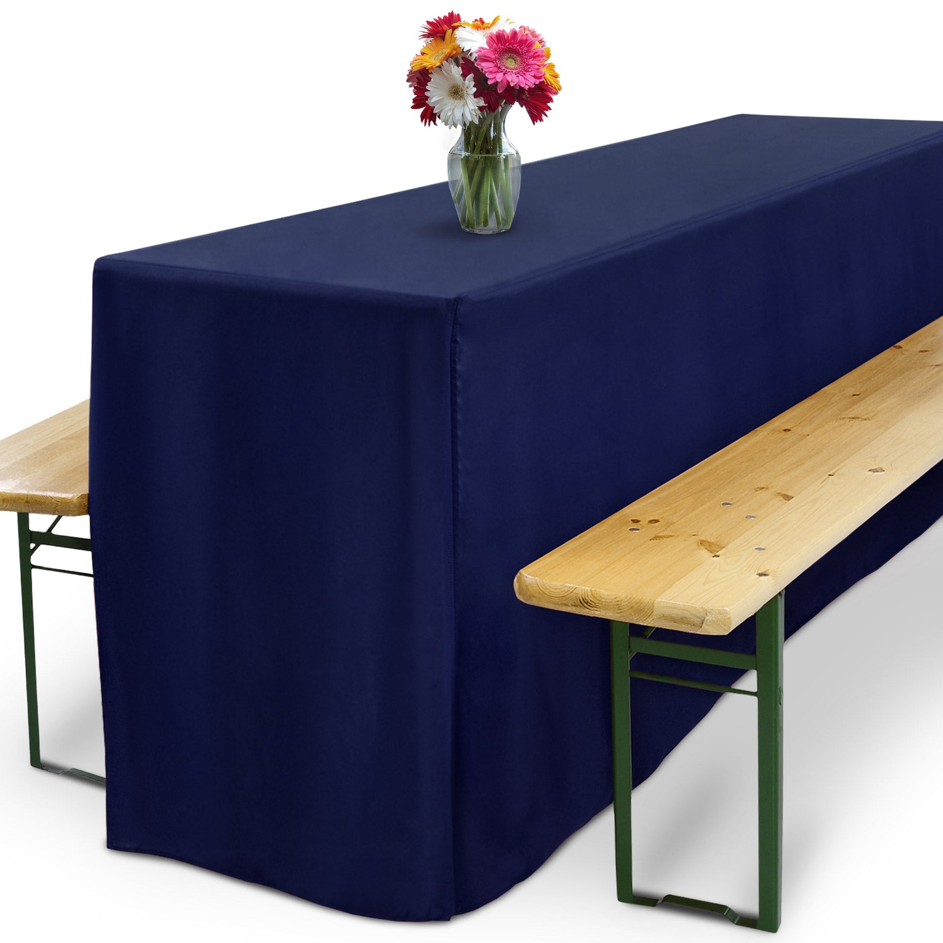 3er Set Beautissu Basic L Biertischhusse, 50x220cm, elegant bierbankhussen, festzeltgarnitur.