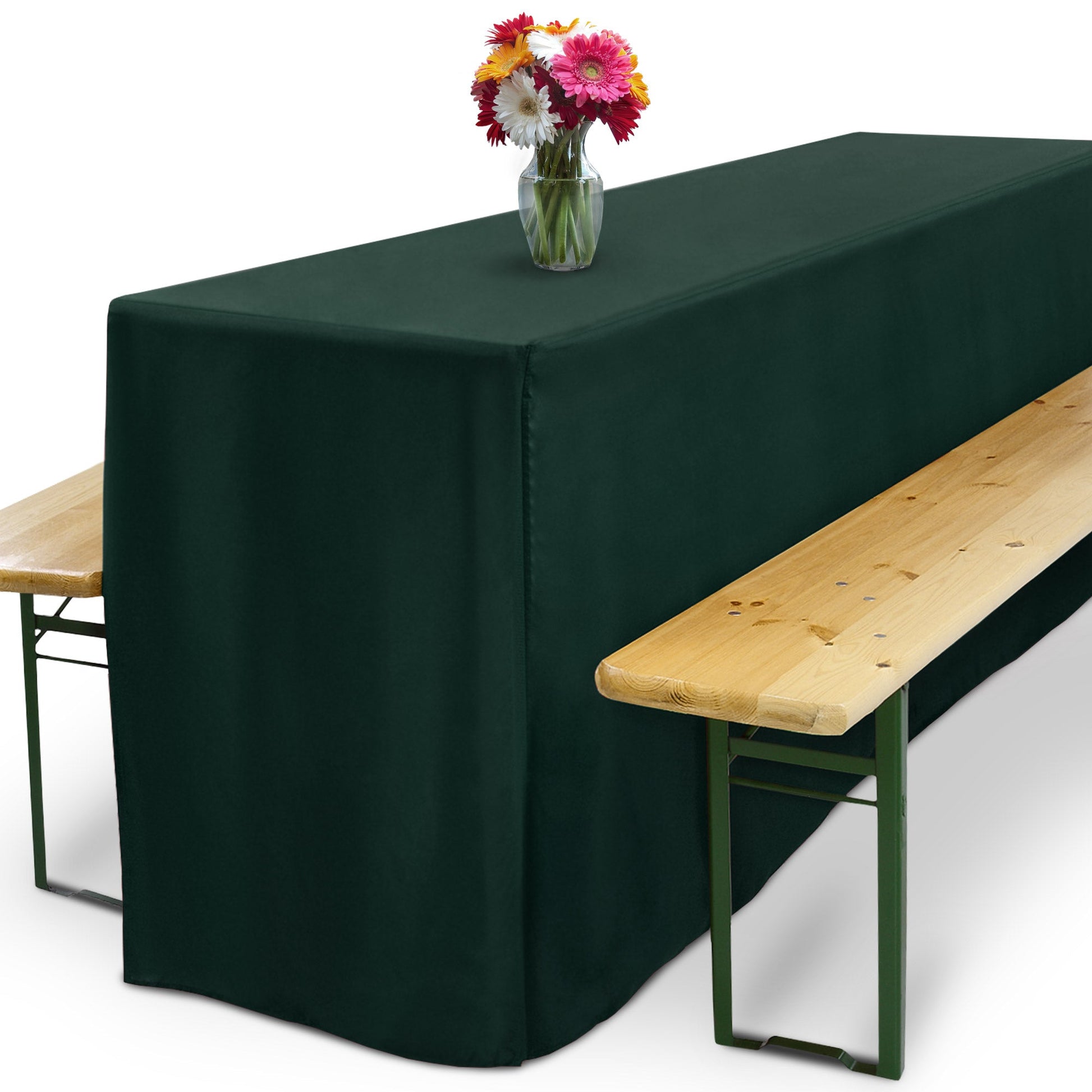 3er Set Beautissu Basic L Biertischhusse für Festzeltgarnitur, bodenlang, geeignet für Hochzeiten und Events.