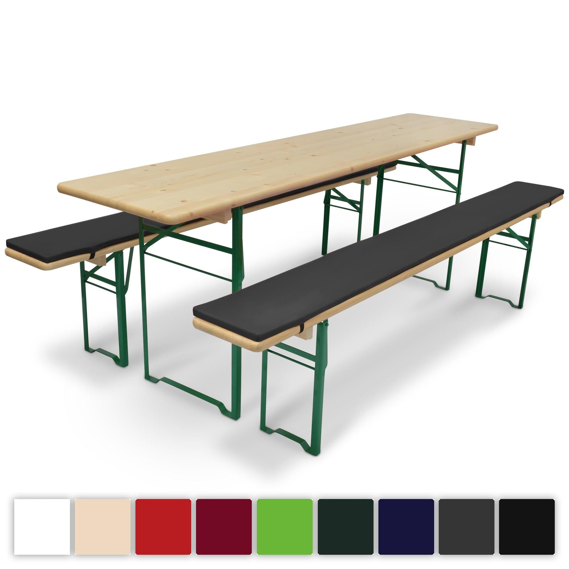3er Set Beautissu Comfort XS Tischdecke und Bierbankauflagen, 50x220cm, 70x220cm, für Festzeltgarnituren.