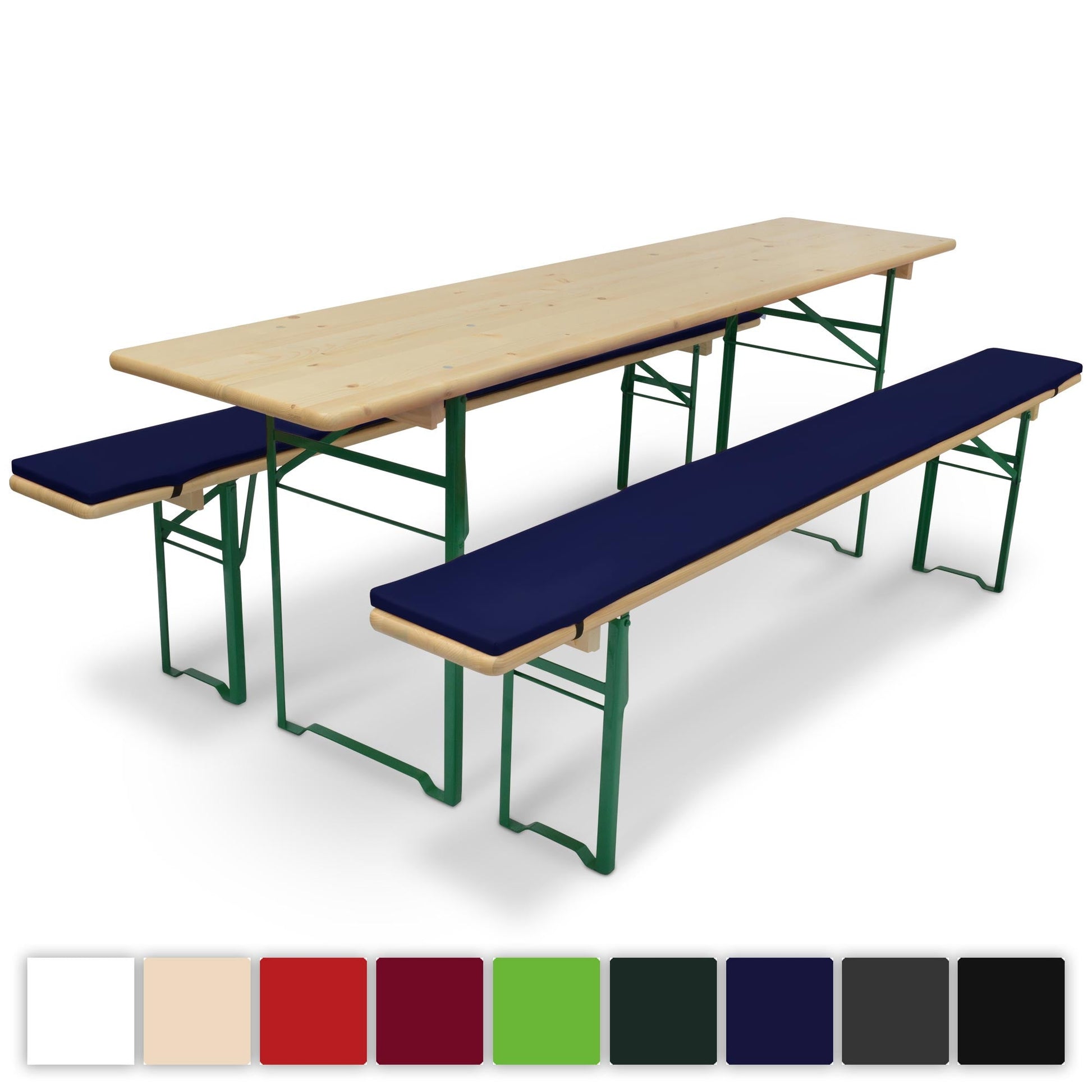Beautissu 3-piece set with comfort tablecloth and beer bench cushions for events.