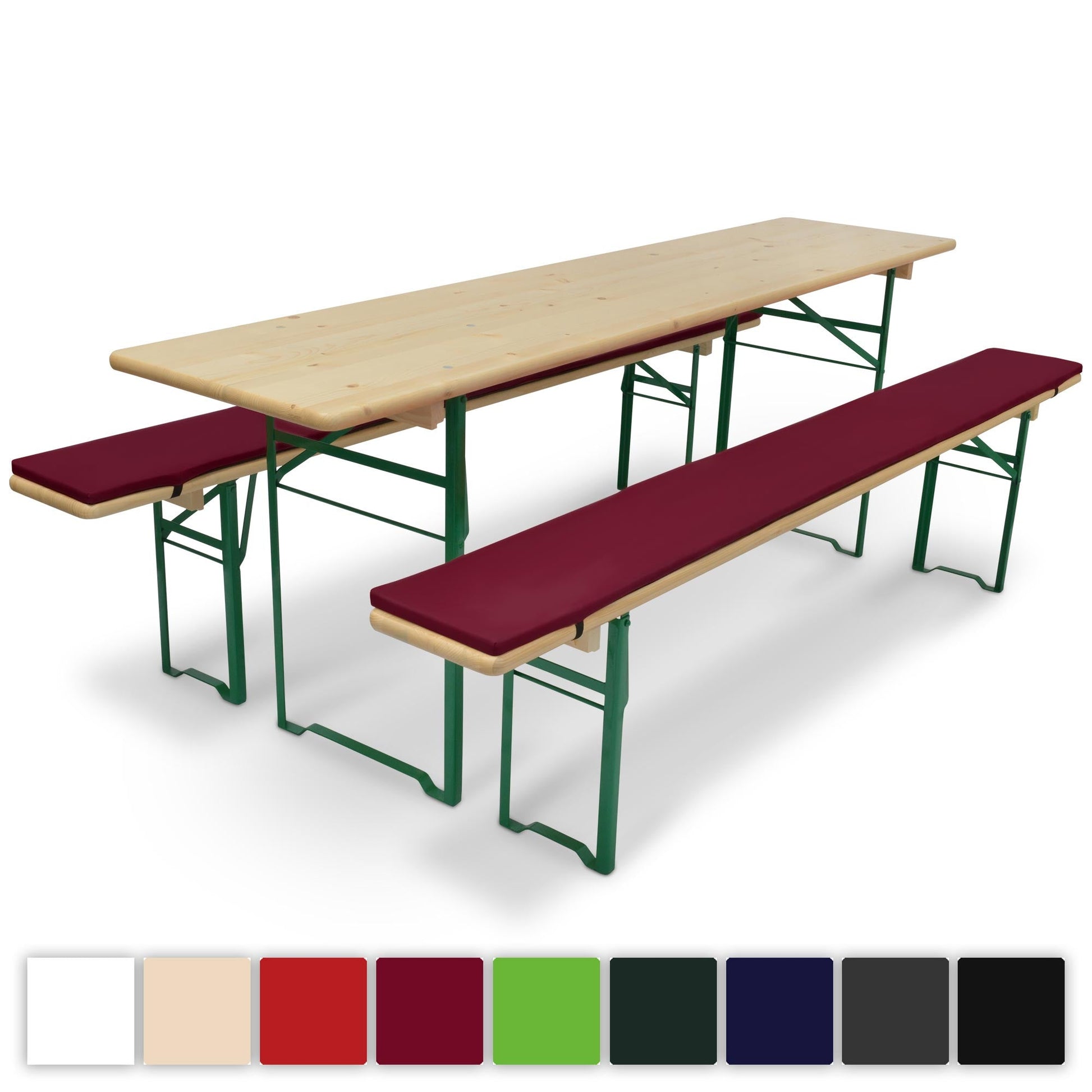 3er Set Beautissu Comfort XS Tischdecke mit Bierbankauflagen für Festzeltgarnitur, pflegeleicht, verschiedene Farben.