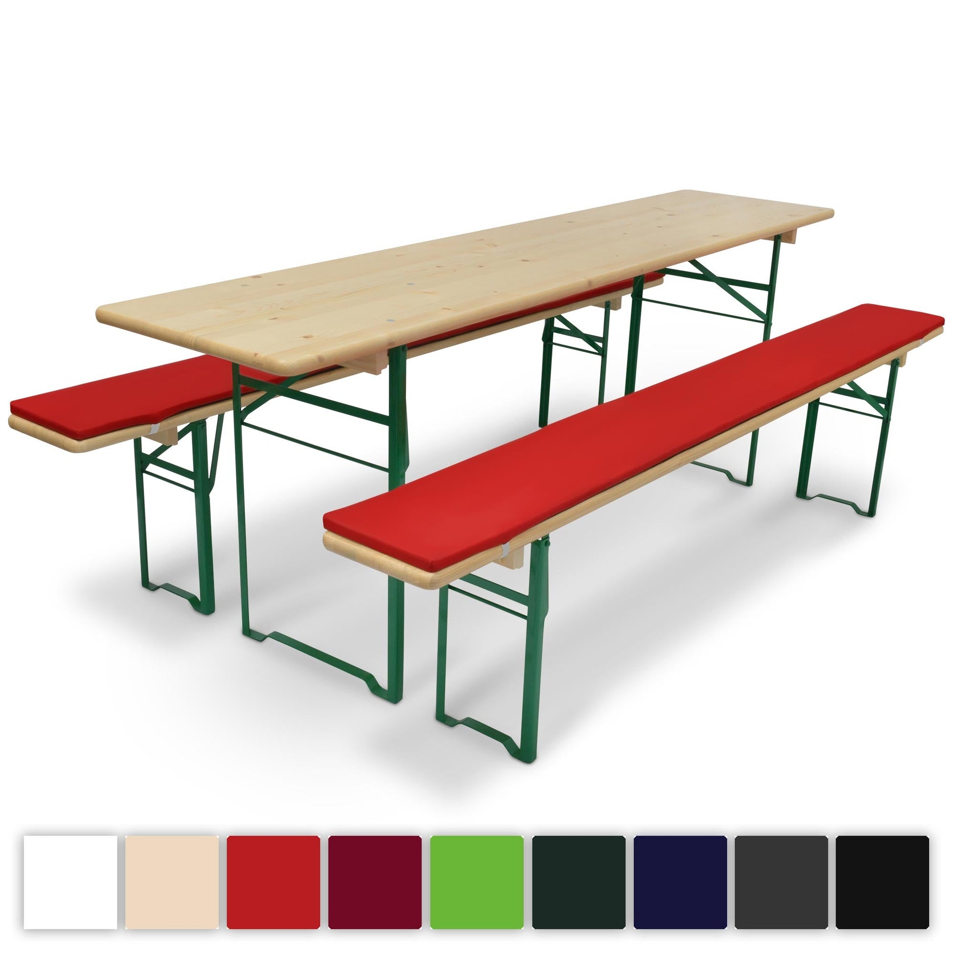 3er Set Beautissu Comfort XS, Tischdecke und Bierbankauflagen, Festzeltgarnitur.
