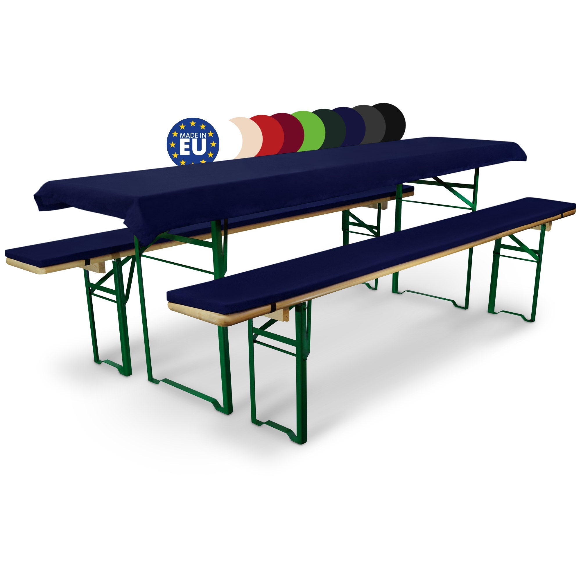 3er Set Beautissu Comfort XS beer table and bench covers in multiple colors, suitable for events and catering, OEKO-TEX certified.