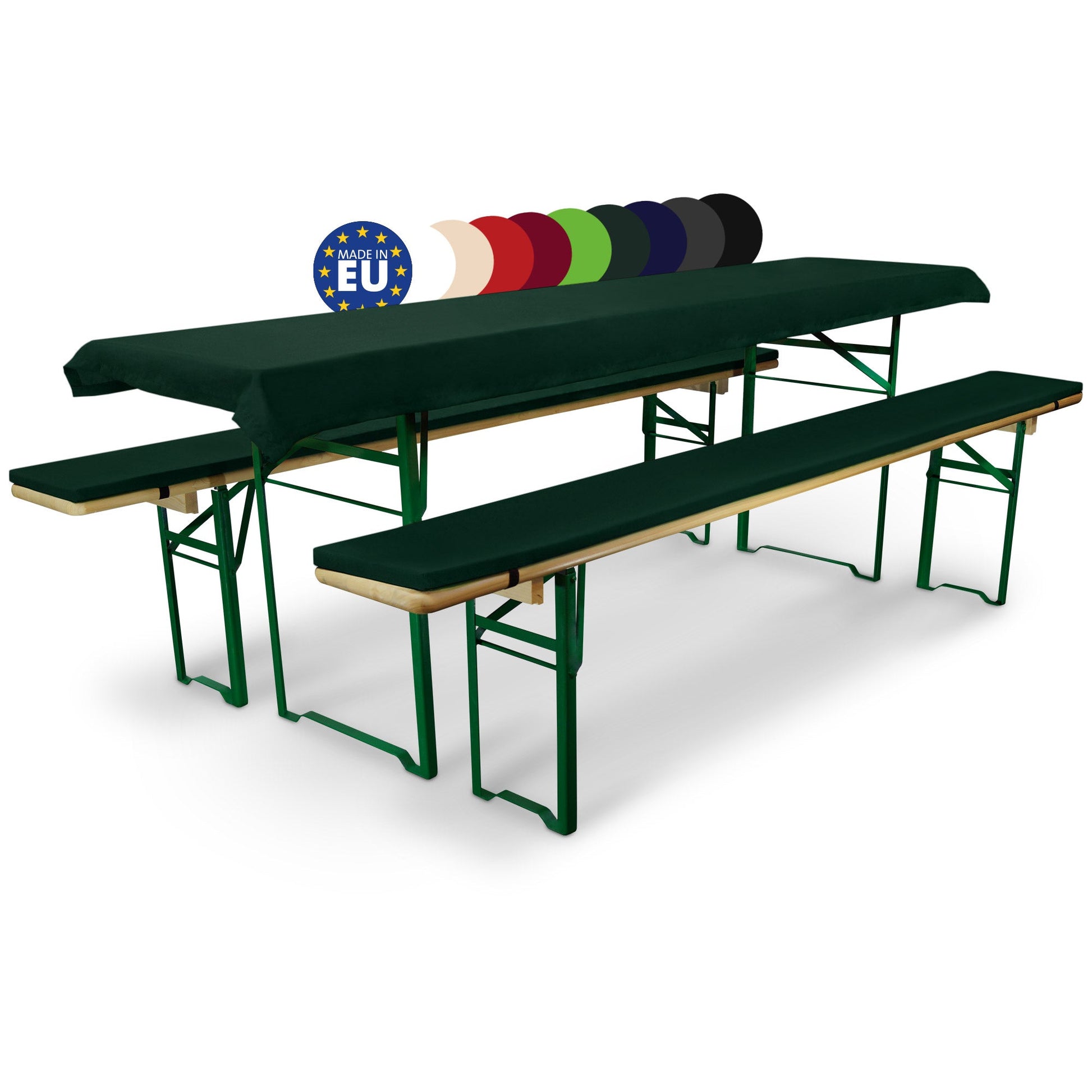 3er Set Beautissu comfort tablecloth and bench covers for beer tables, ideal for events, weddings, and restaurants.