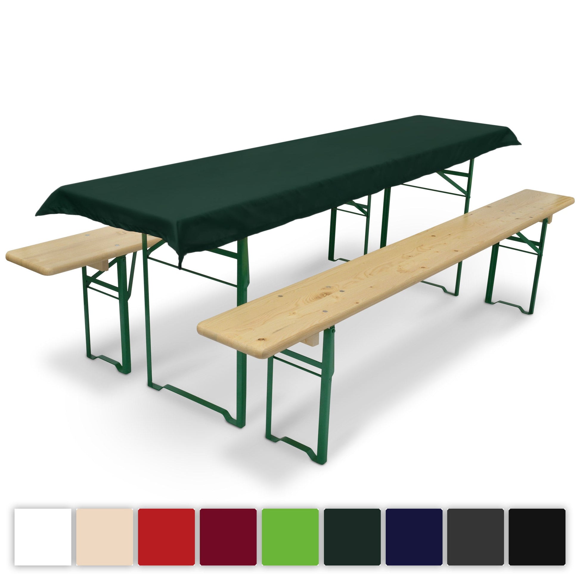 3-piece Beautissu Comfort XS set with table and bench covers for festive seating.
