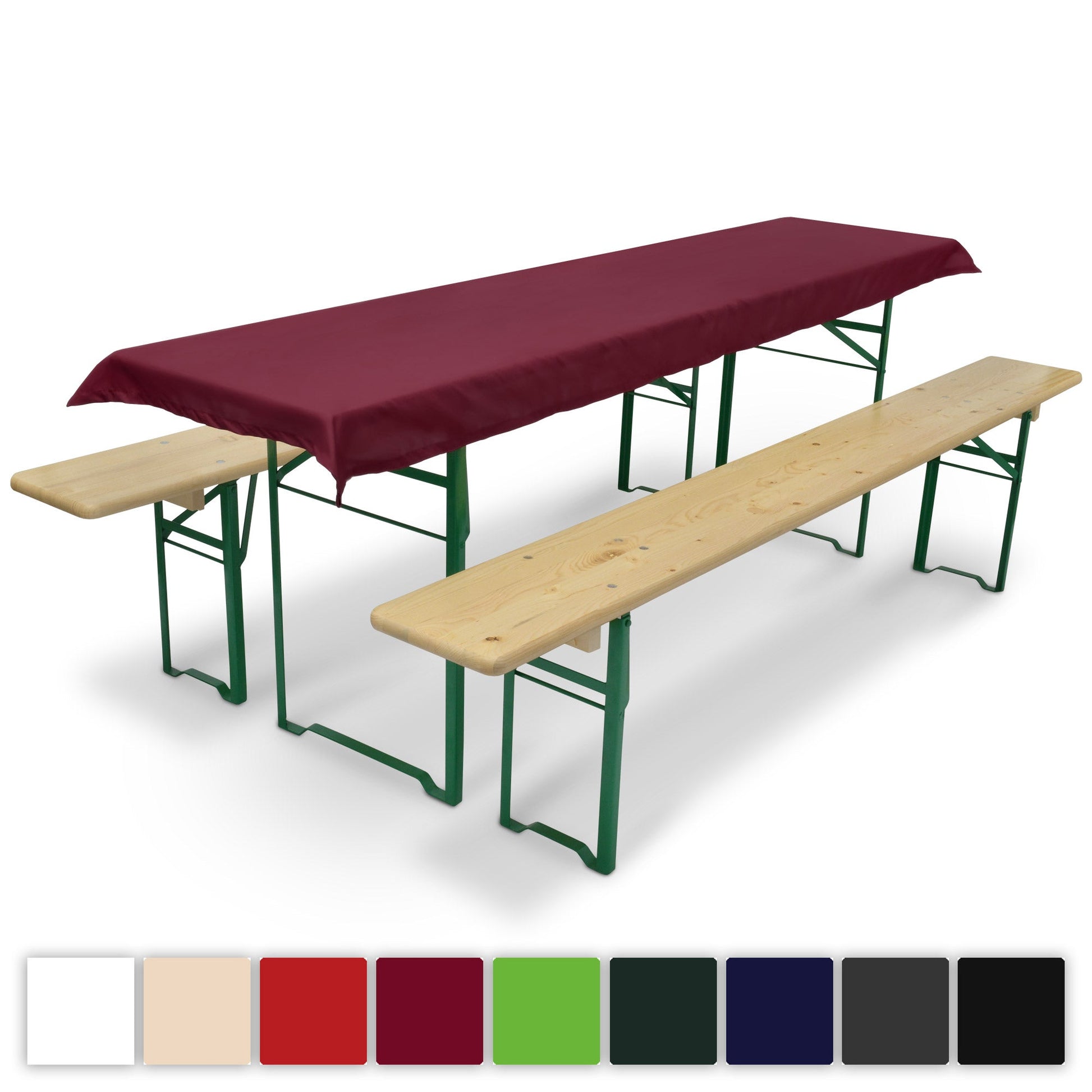 3er Set Beautissu Comfort XS Tischdecke mit 2 Bierbankauflagen in verschiedenen Farben, ideal für Events und Feiern.
