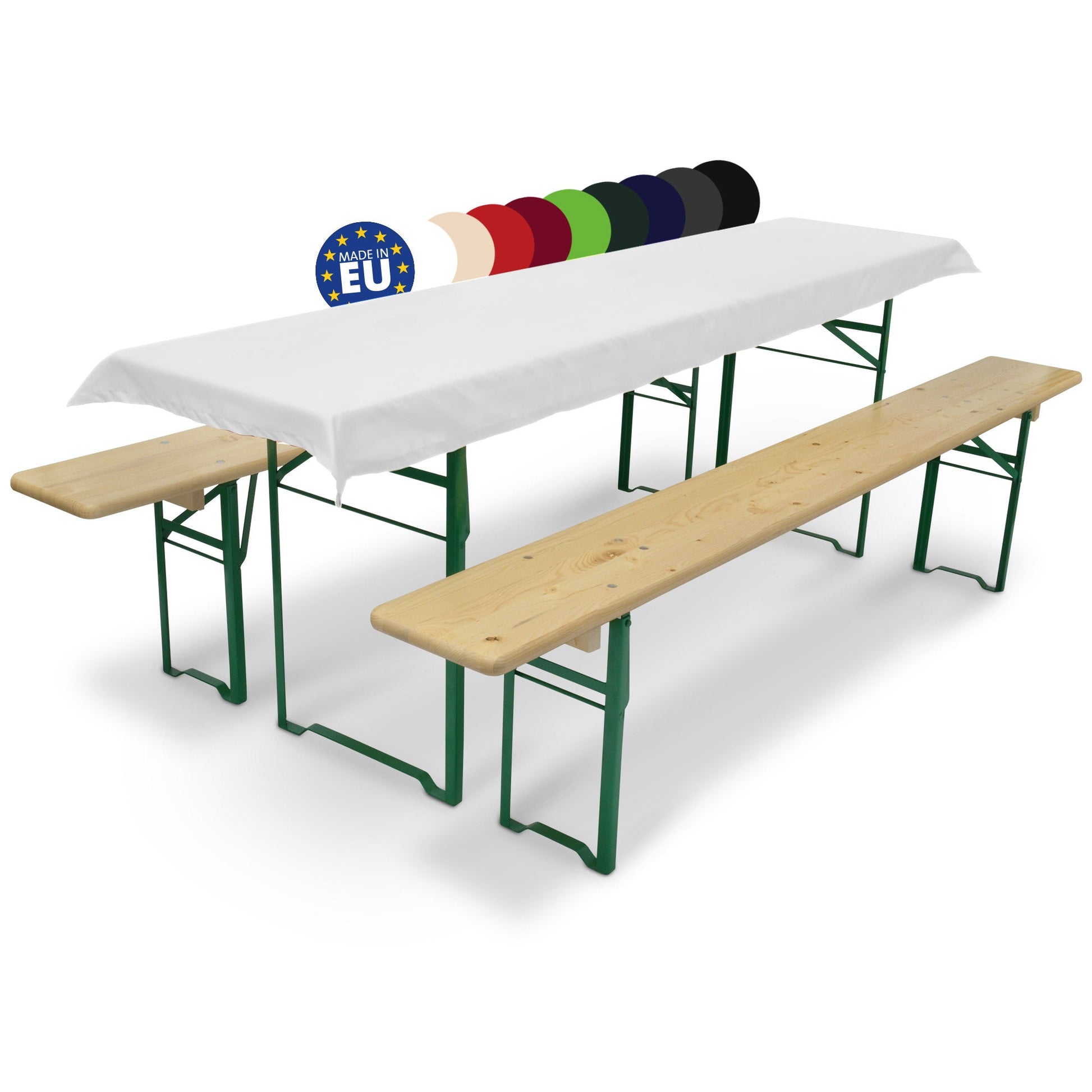 3-piece Beautissu Comfort XS set with tablecloth and beer bench cushions, ideal for events, weddings, and garden parties.