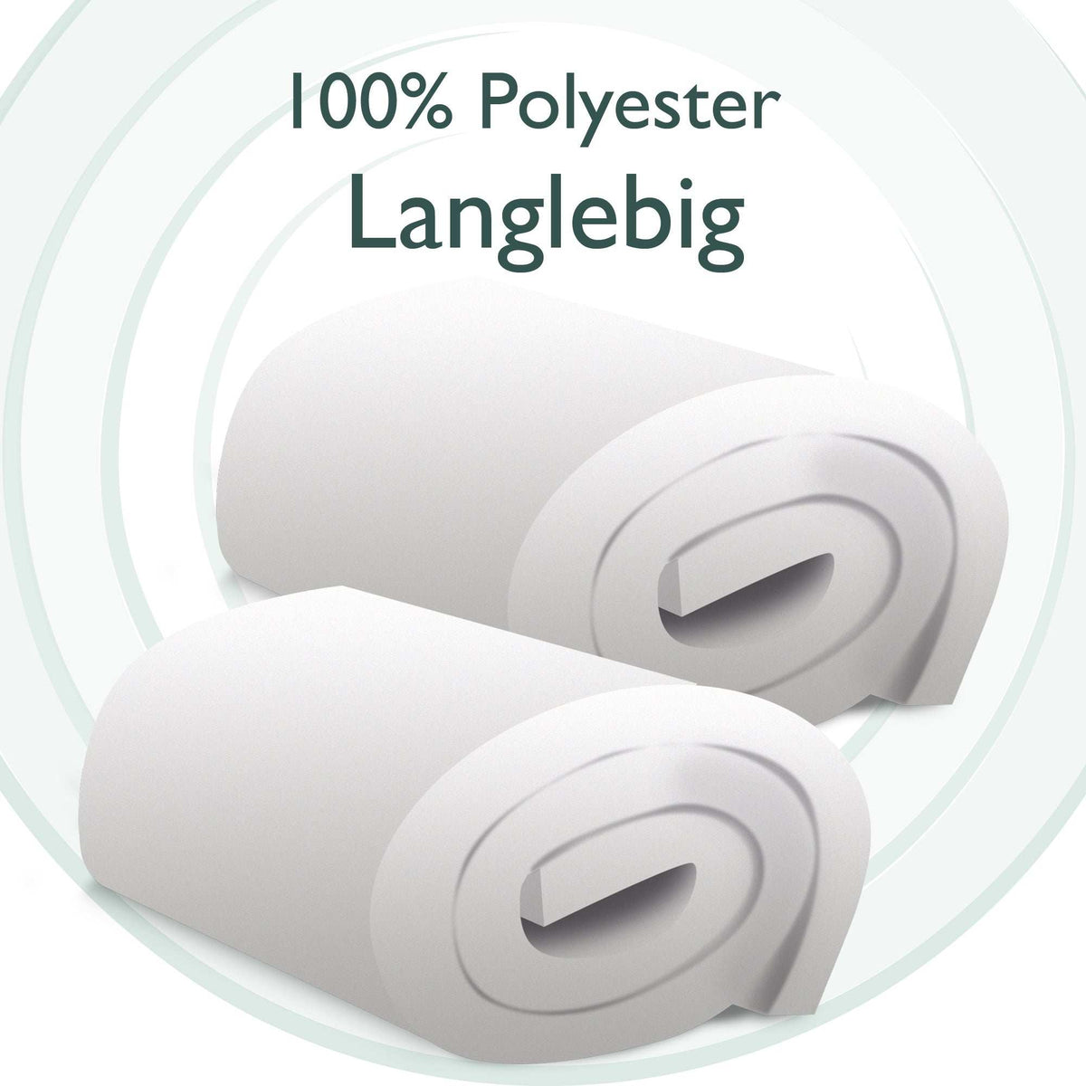 Zwei aufgerollte Bierbankpolster aus Schaumstoff, 100 % Polyester, langlebig
