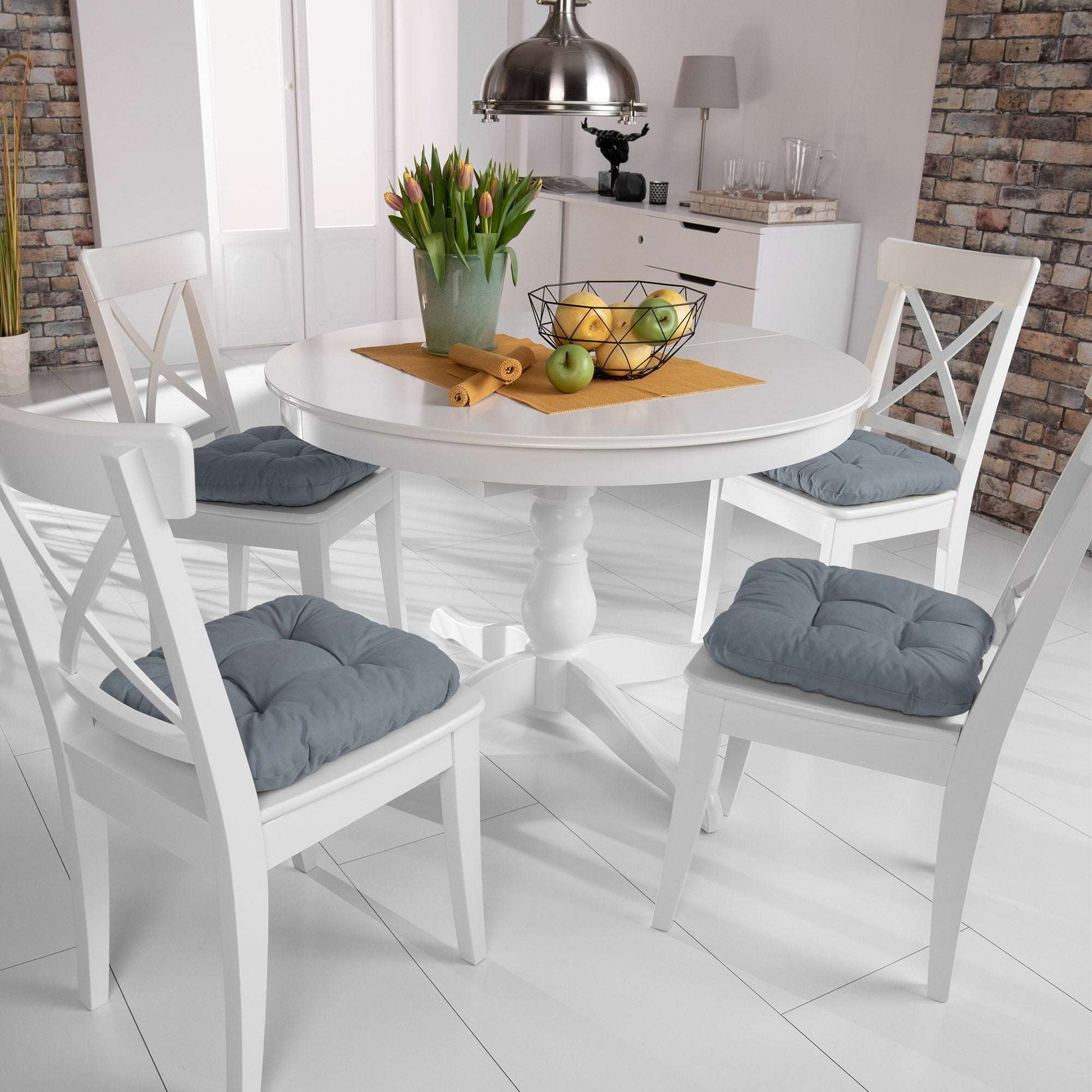 4-piece set of Beautissu Lisa chair cushions, 40x40cm, in various colors, enhancing home decor with high-quality, versatile use.