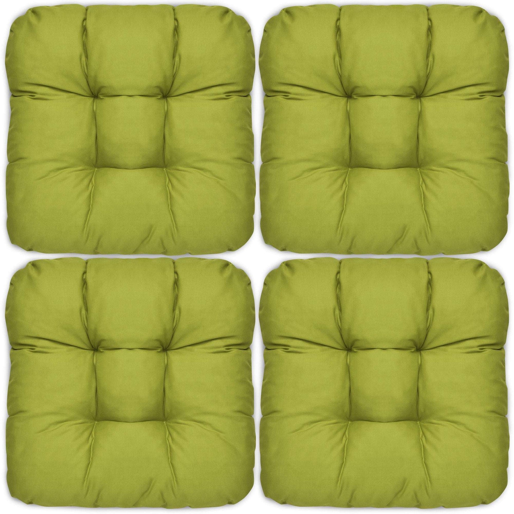 4er Set Beautissu Lisa Stuhlkissen 40x40cm in green.