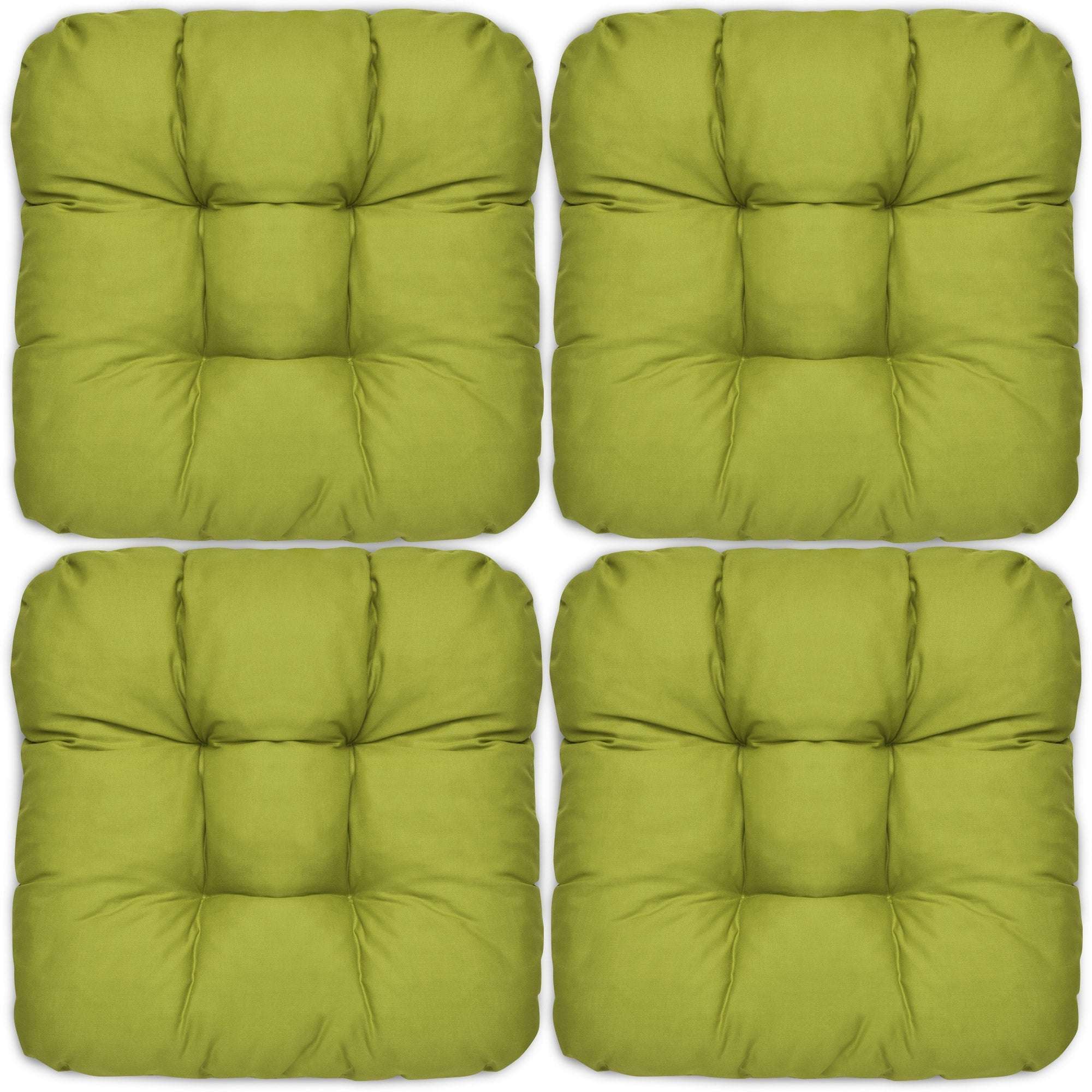 4er Set Beautissu Lisa Stuhlkissen 40x40cm in green.