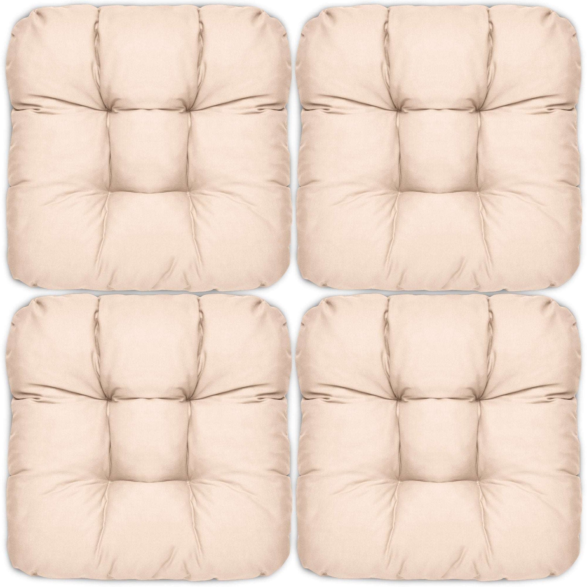 4er Set Beautissu Lisa Stuhlkissen 40x40cm, vielseitige Dekokissen aus Polyester und Baumwolle.