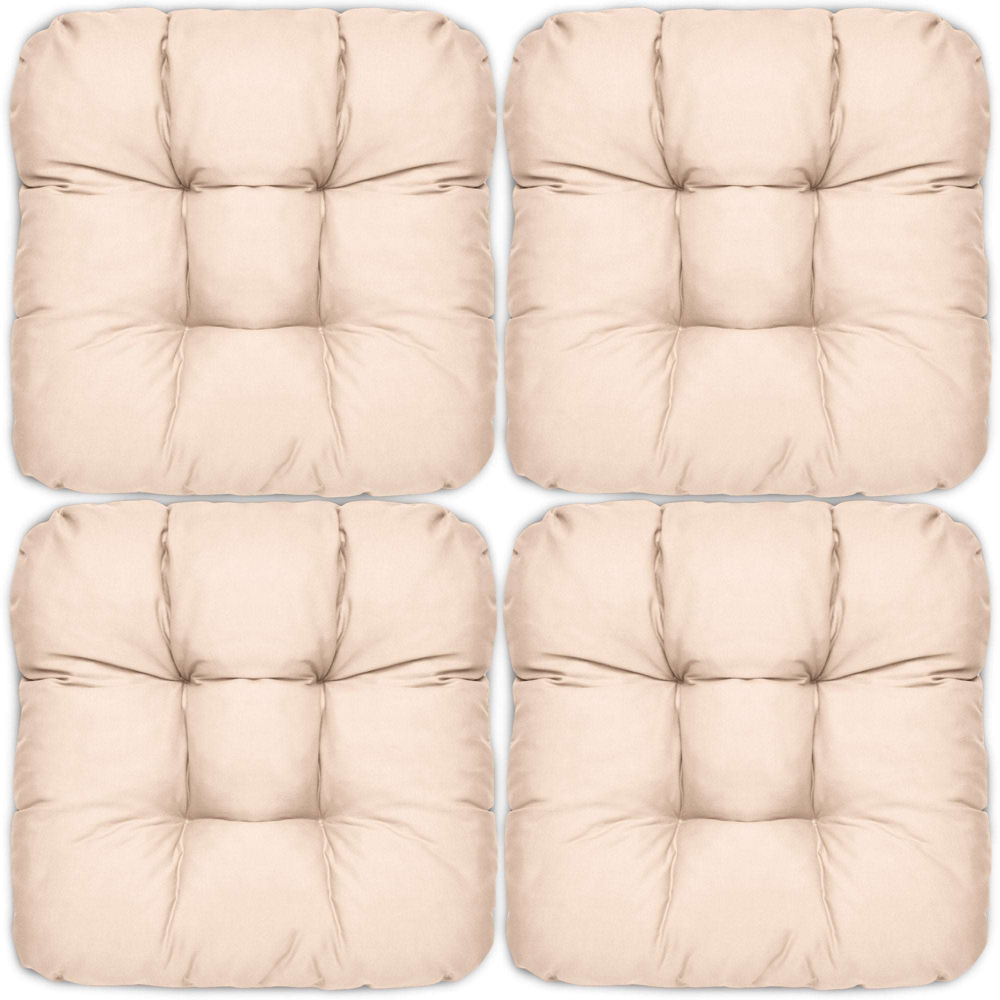 4er Set Beautissu Lisa Stuhlkissen 40x40cm, vielseitige Dekokissen aus Polyester und Baumwolle.