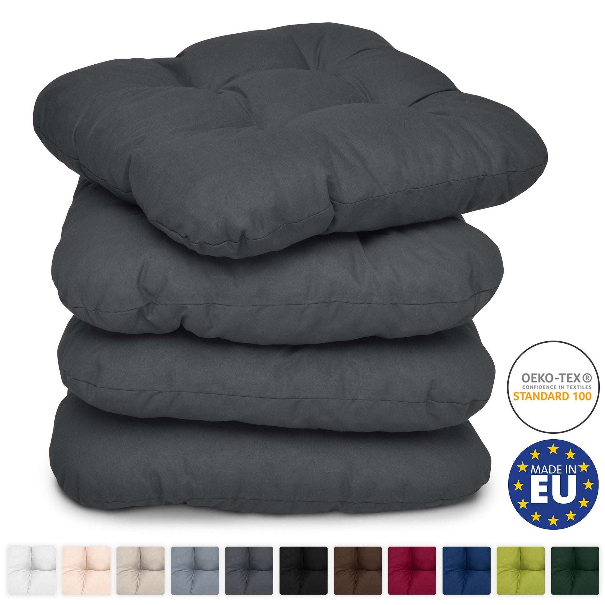 4er Set Beautissu Lisa seat cushions 40x40cm, diverse colors, Oeko-Tex certified, Made in EU.