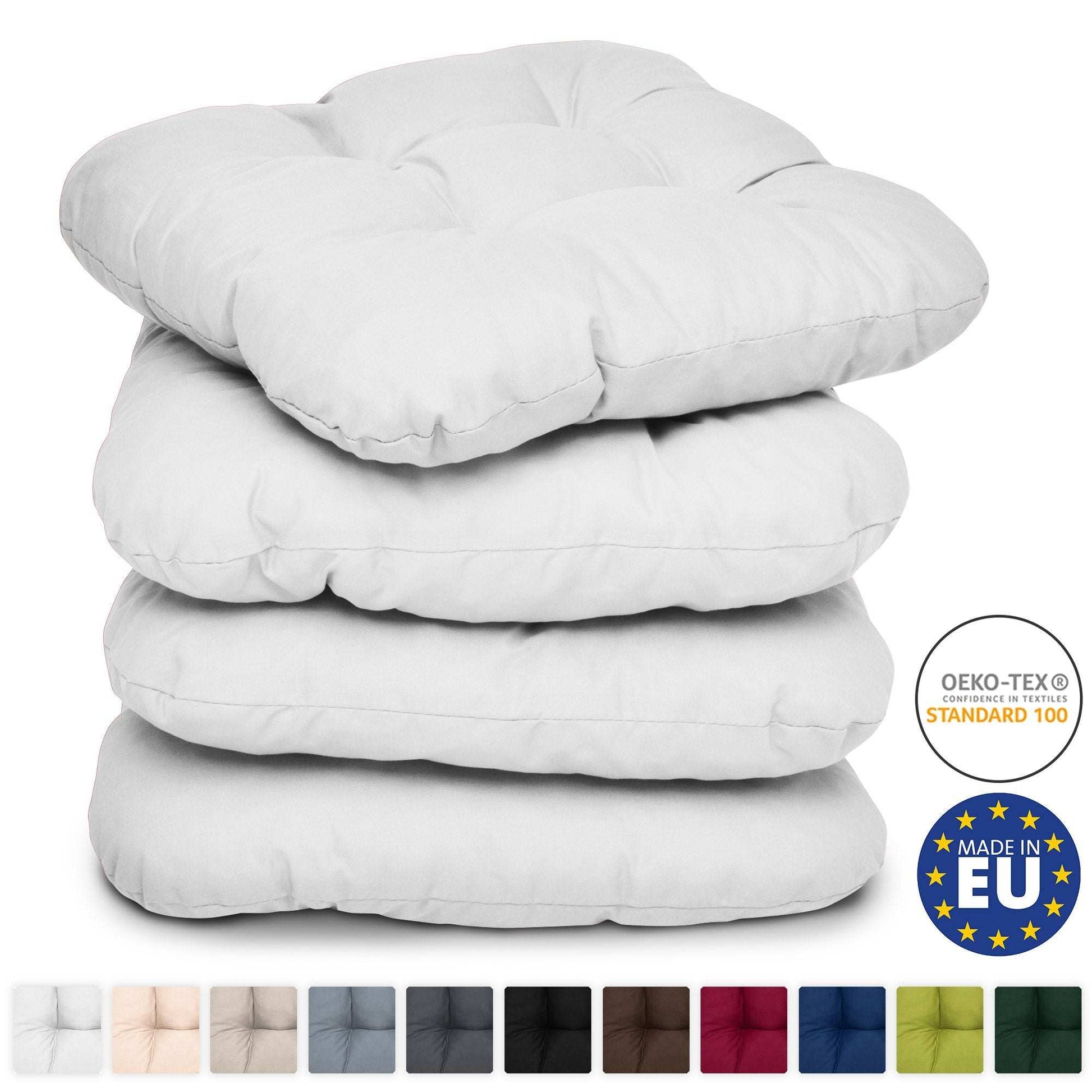 4er Set Beautissu Lisa seat cushions 40x40cm in various colors, high-quality and versatile, made in EU.