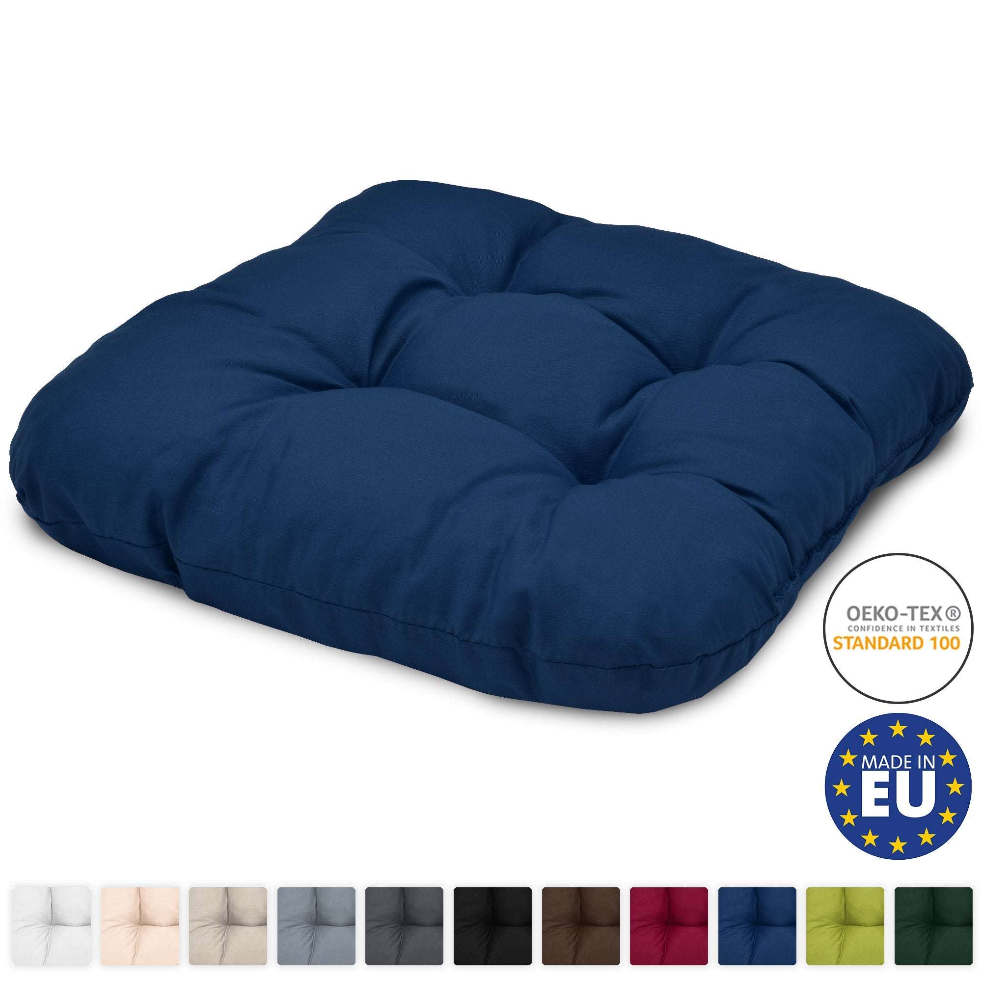 4er Set Beautissu Lisa Stuhlkissen, 40x40cm, verschiedene Farben, Oeko-Tex zertifiziert, Made in EU.