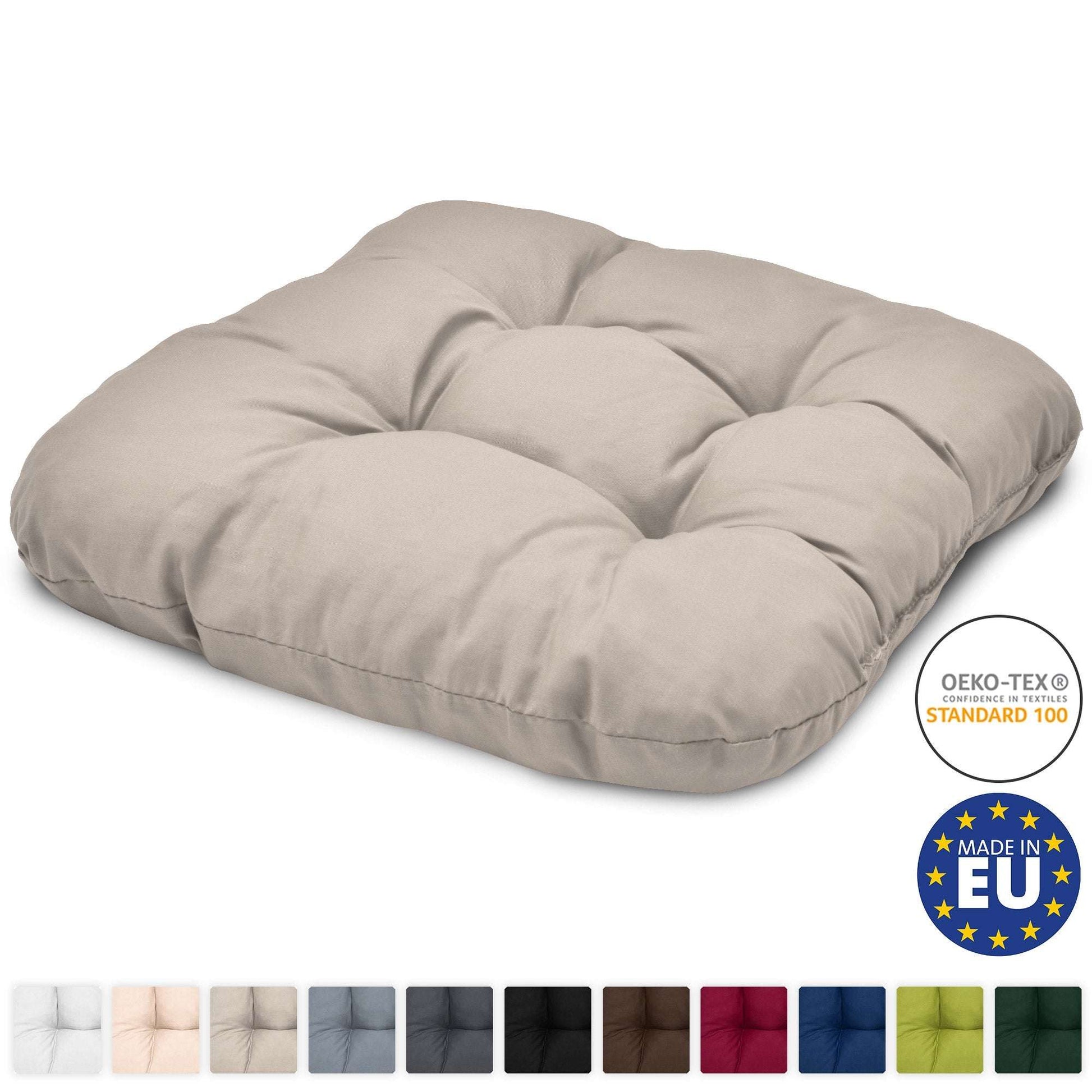 4-piece set Beautissu Lisa chair cushions, 40x40cm, diverse colors, Oeko-Tex certified.