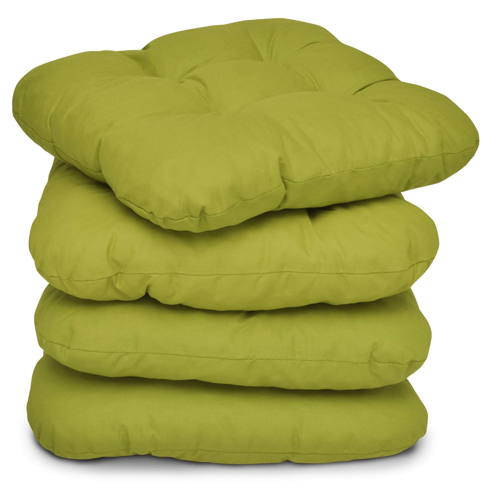 4er Set Beautissu Lisa Stuhlkissen 40x40cm in green, versatile seat cushions for home decor.