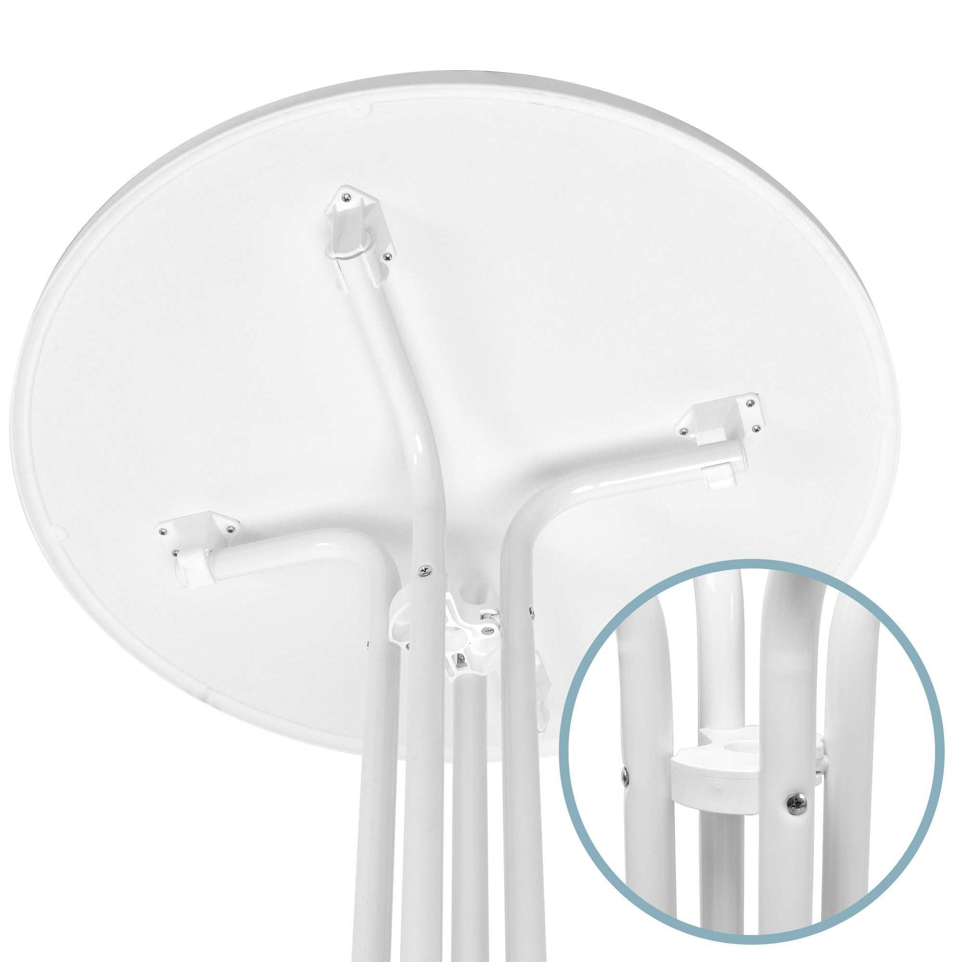 Beautissu Stehtisch Bellini Ø80cm, white, foldable, sturdy, indoor/outdoor, weather-resistant.