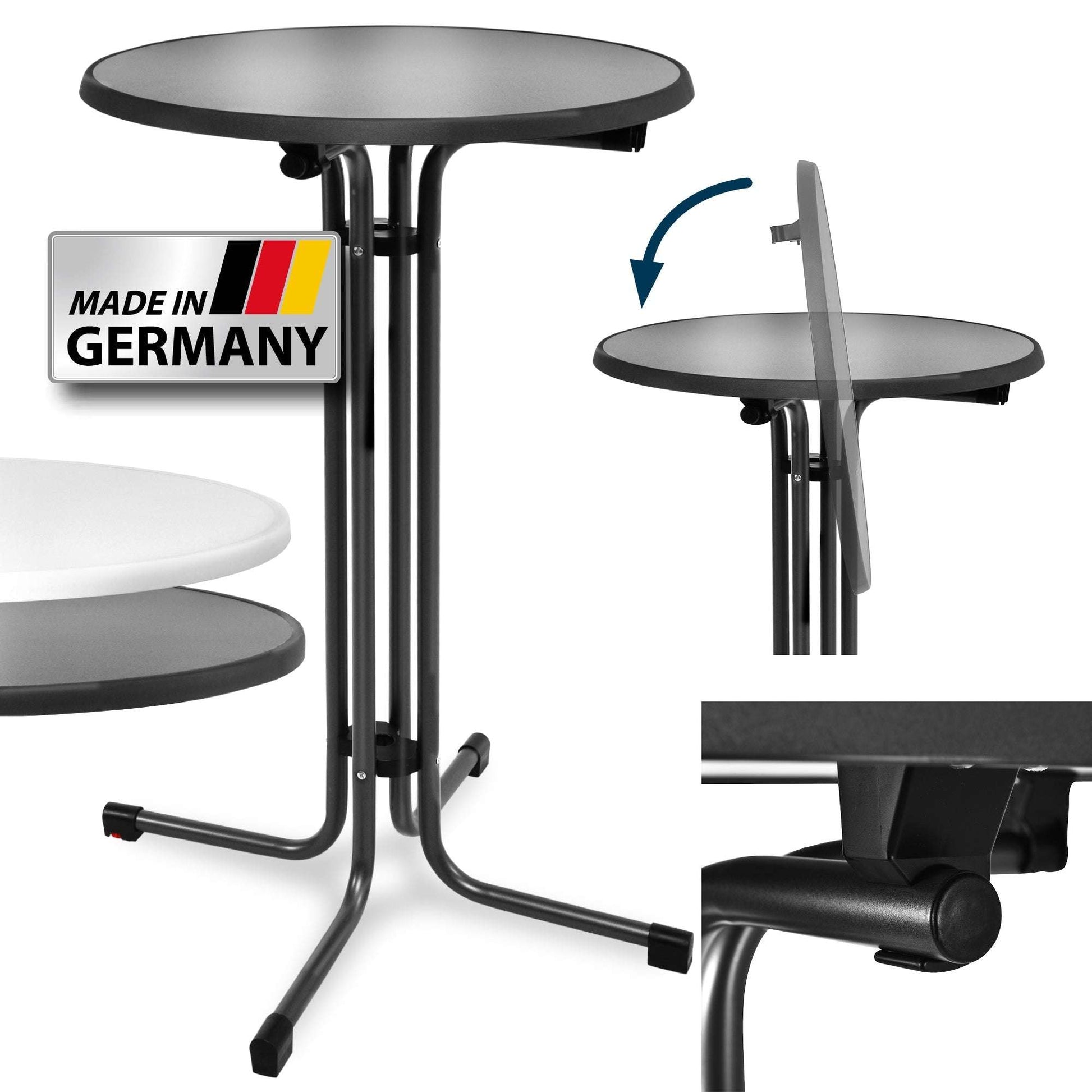 Beautissu Stehtisch Sylt Ø70cm, anthrazit, outdoor weather-resistant, gastro quality, TÜV certified, Made in Germany.