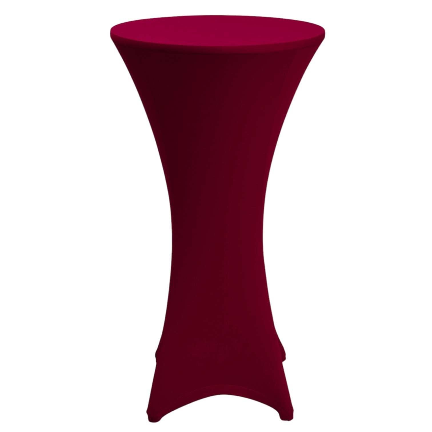 Beautissu Stella Stretch Stehtischhusse in rot, passend für Ø60/70/80cm Stehtische, ideal für festliche Anlässe.