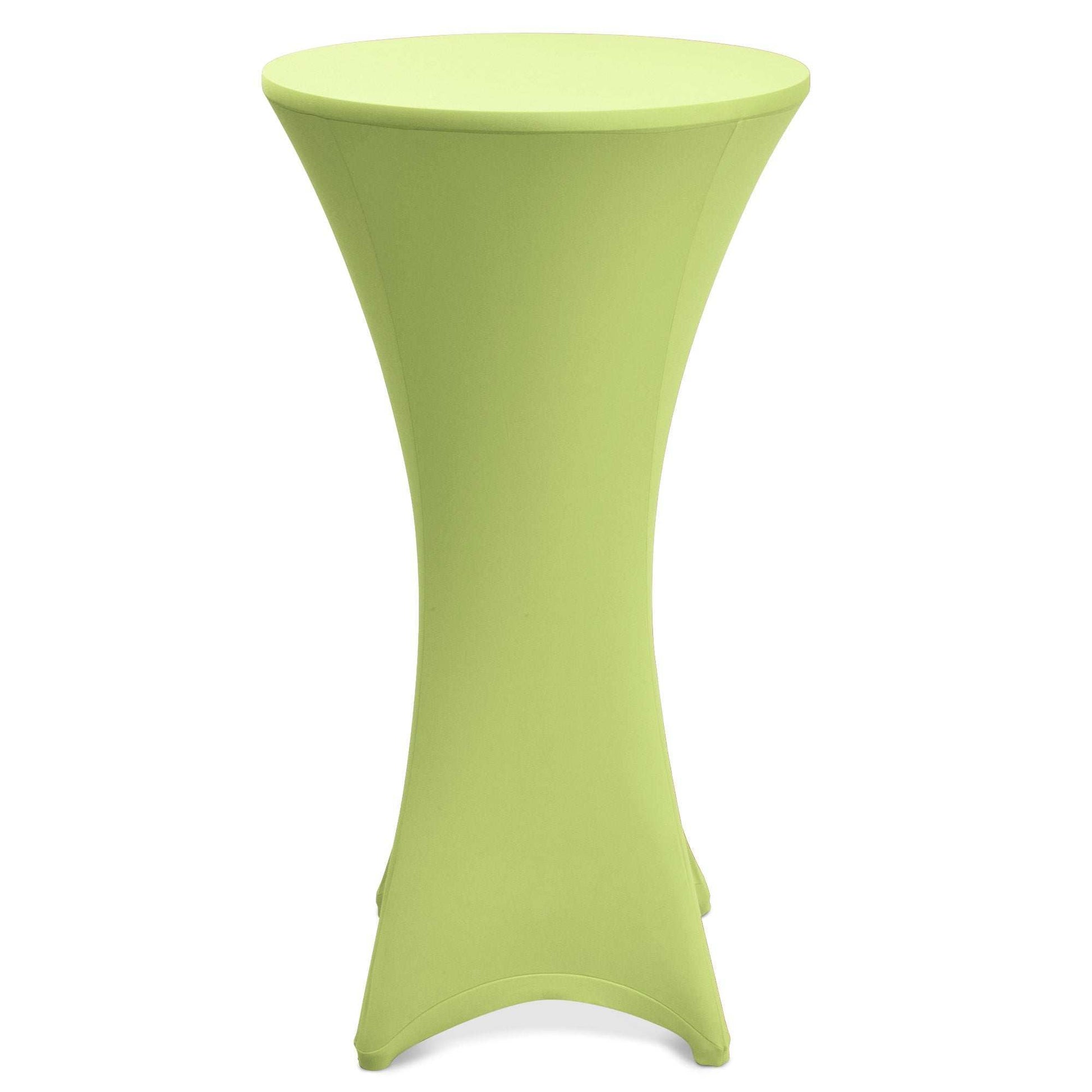 Beautissu Stella Stretch Stehtischhusse in Grün für Ø60/70/80cm Stehtisch, elastische und pflegeleichte Tischhusse.