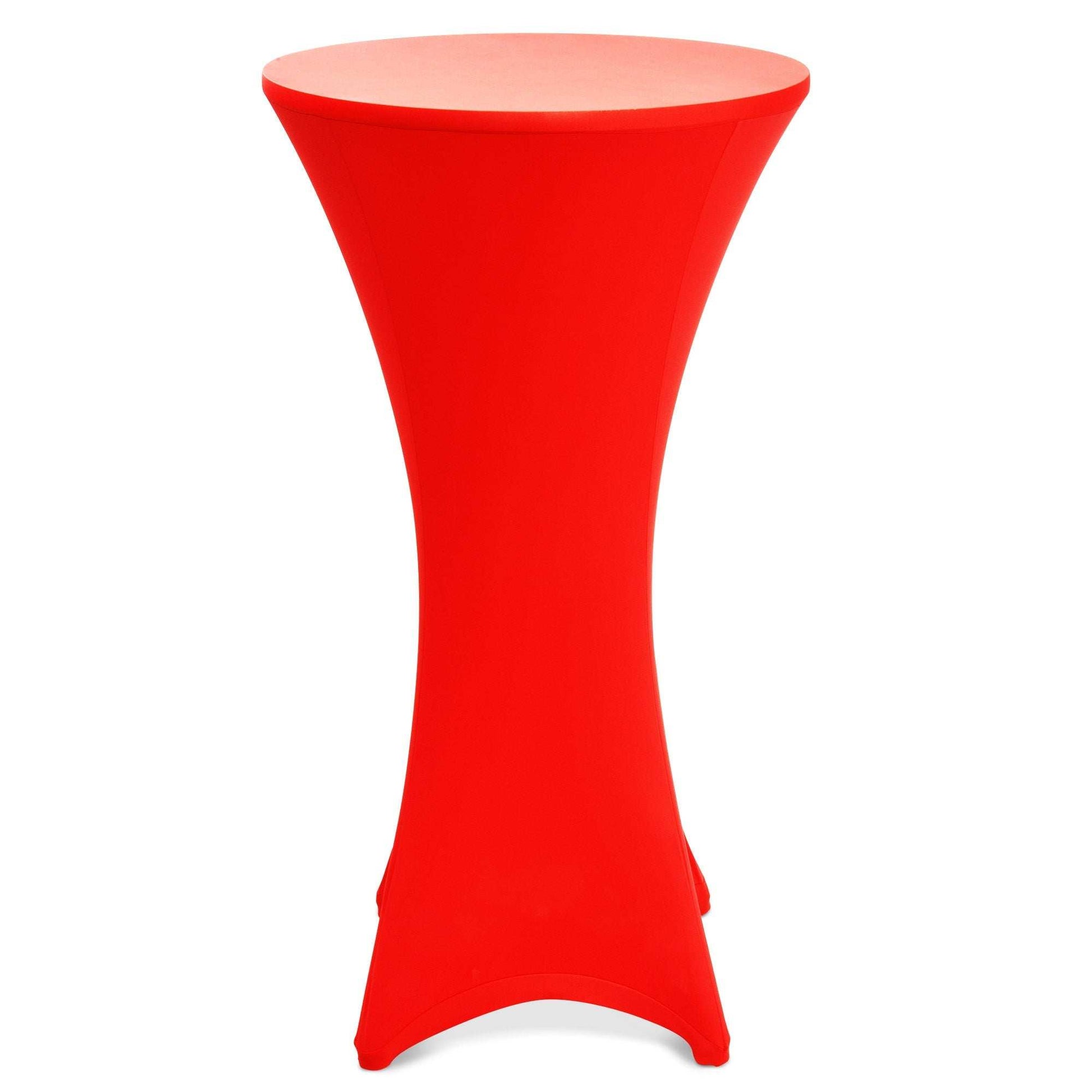 Beautissu Stella Stretch Stehtischhusse in vibrant red; versatile table cover for festive events, fits Ø60/70/80cm tables.