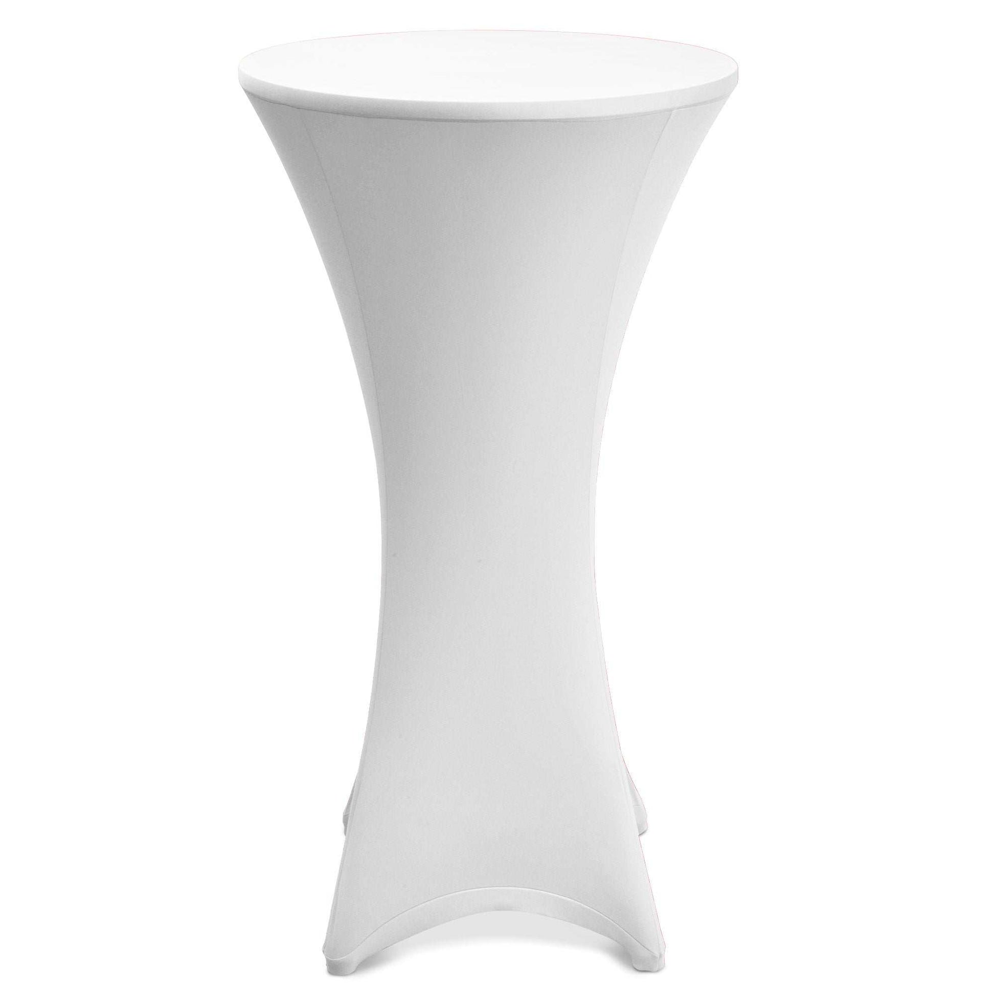 Beautissu Stella Stretch Stehtischhusse in Weiß, passend für Stehtische Ø60/70/80cm.