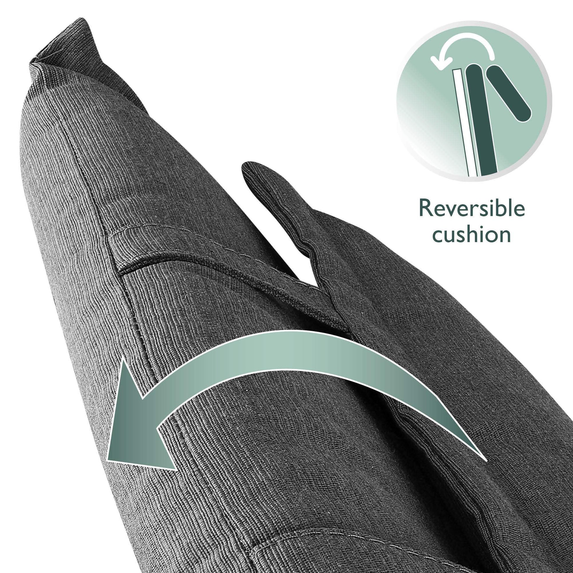 Beautissu HighLux HL garden chair cushion with headrest, reversible and durable design.