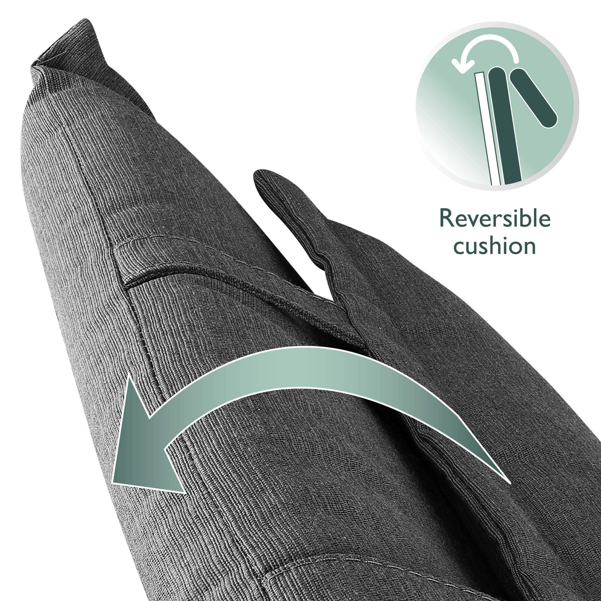 Beautissu HighLux HL garden chair cushion with headrest, reversible and durable design.
