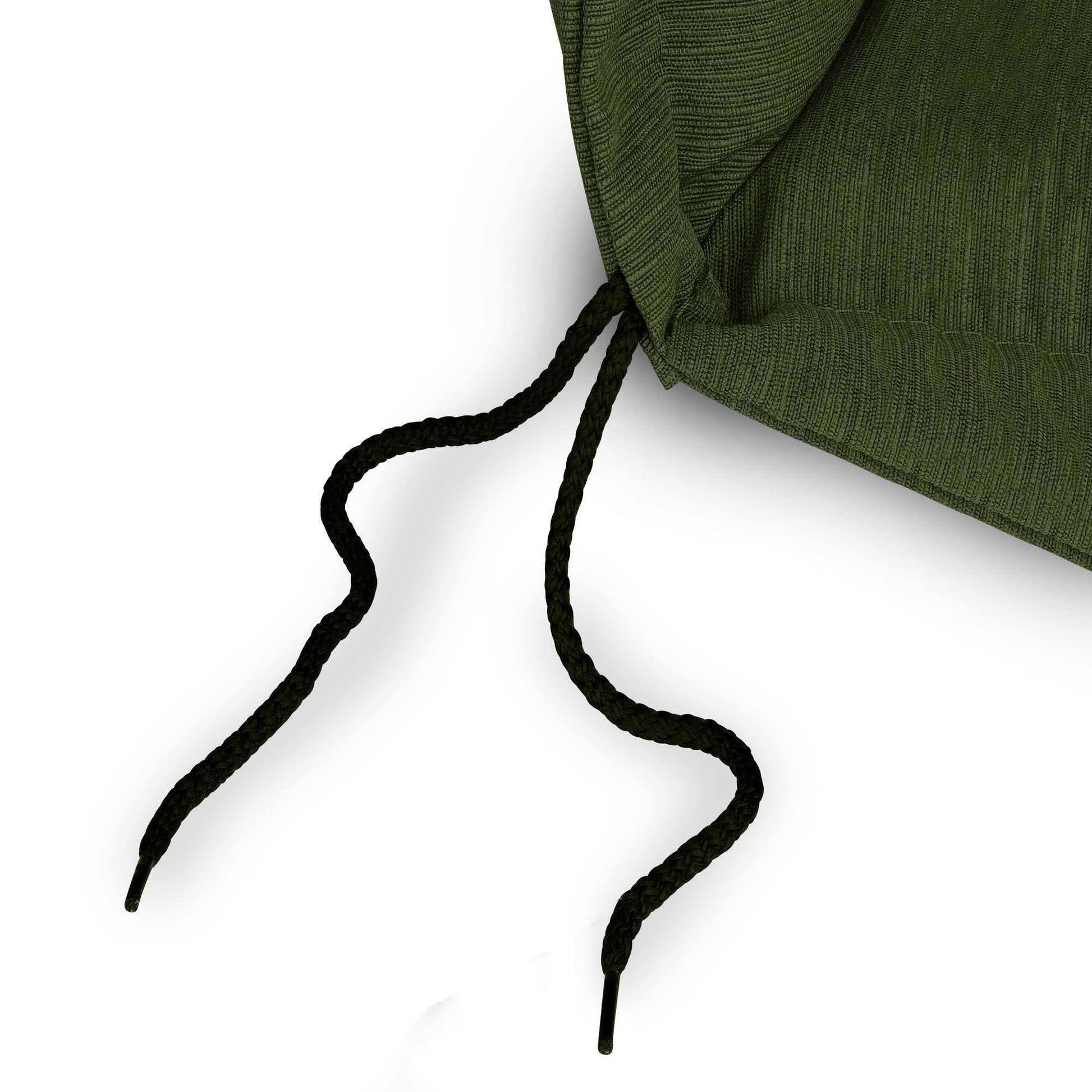 Beautissu HighLux HL garden chair cushion in green with fastening bands for stability.