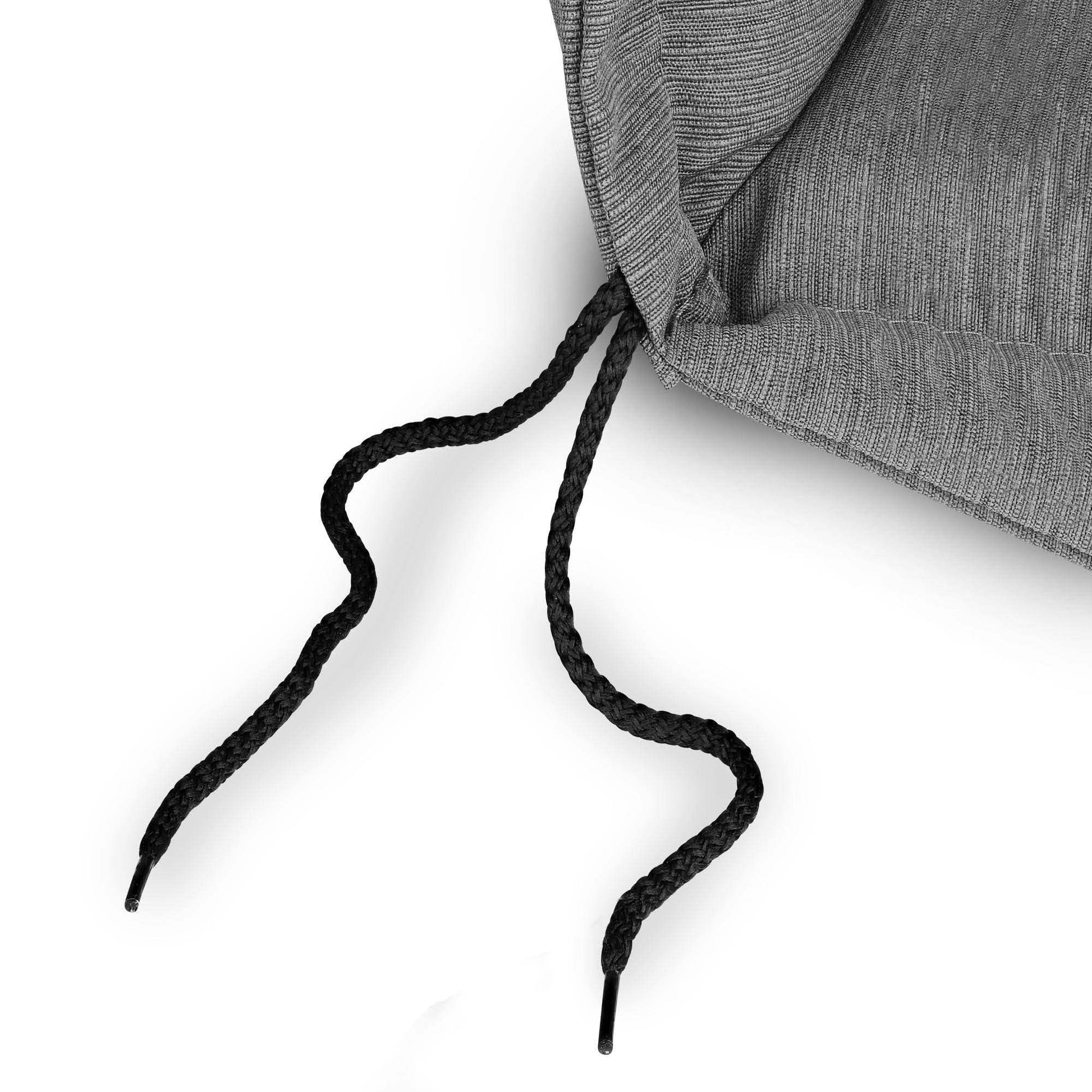 Beautissu HighLux HL garden chair cushion with headrest and fixing straps in grey fabric, enhancing comfort and style.